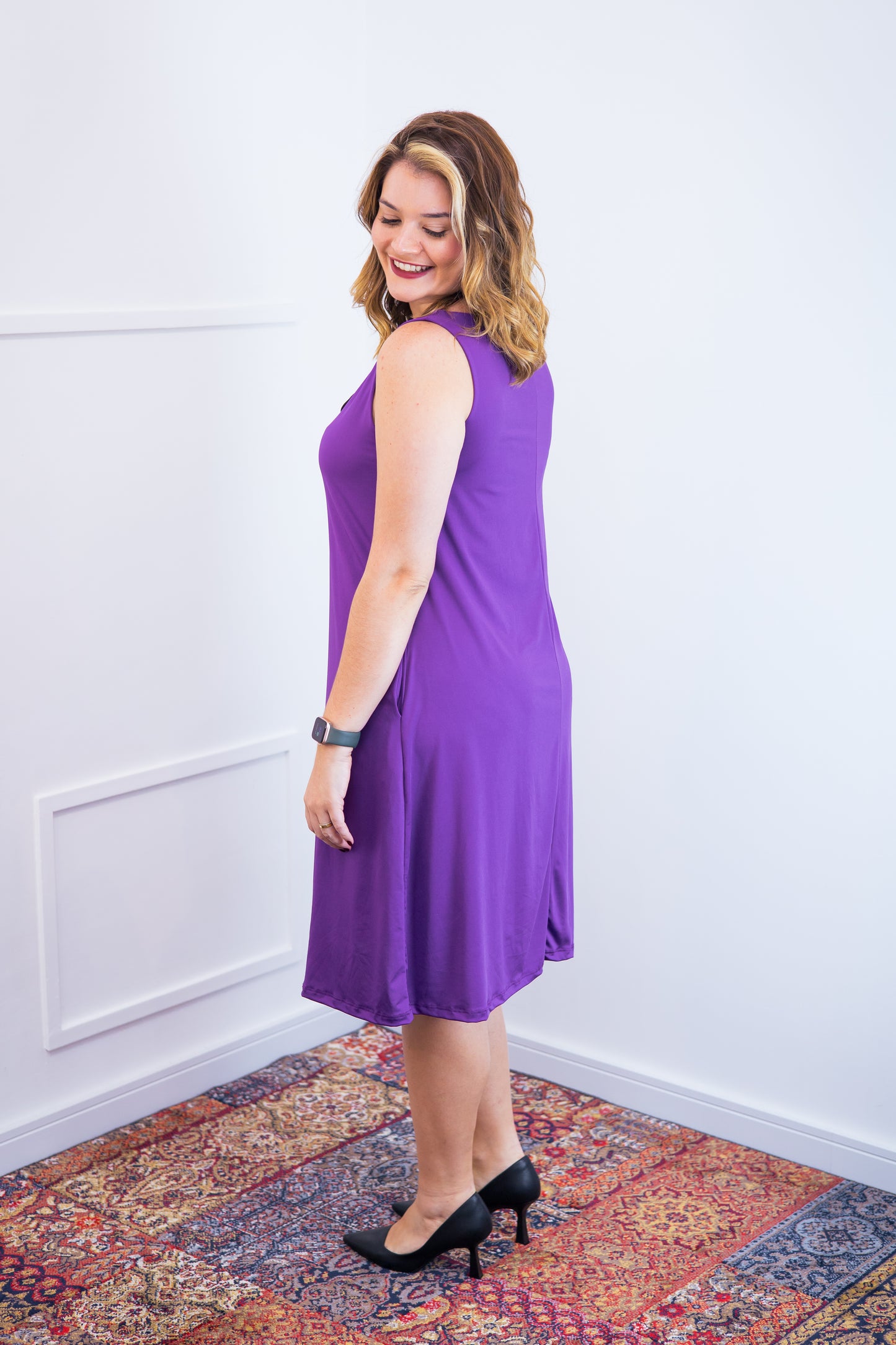 Vestido Sofia - Malha Confort Regata Midi - Bazar Online