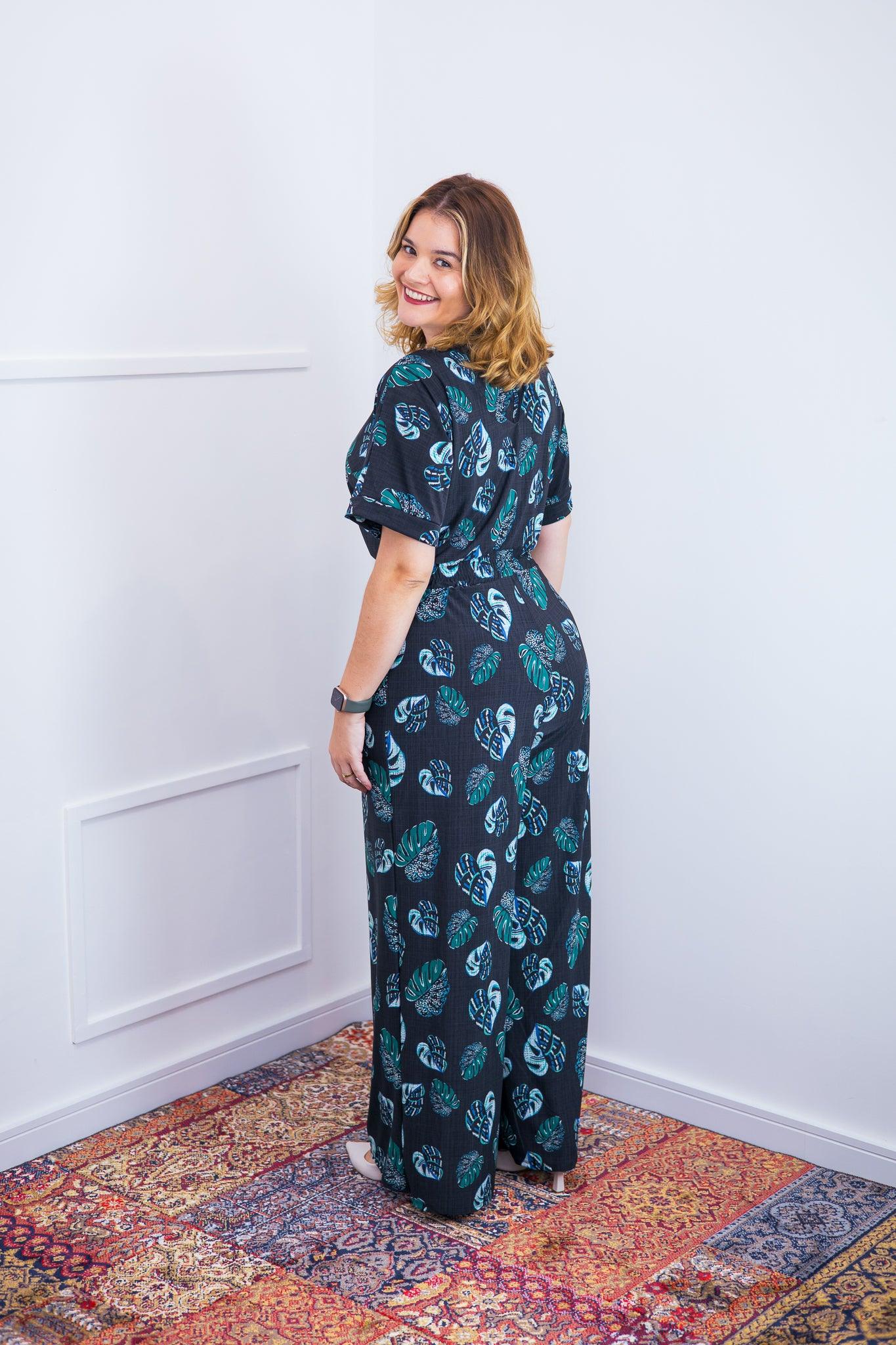 Macacão Isadora - Manga Japonesa com Calça Pantalona - Bazar Online