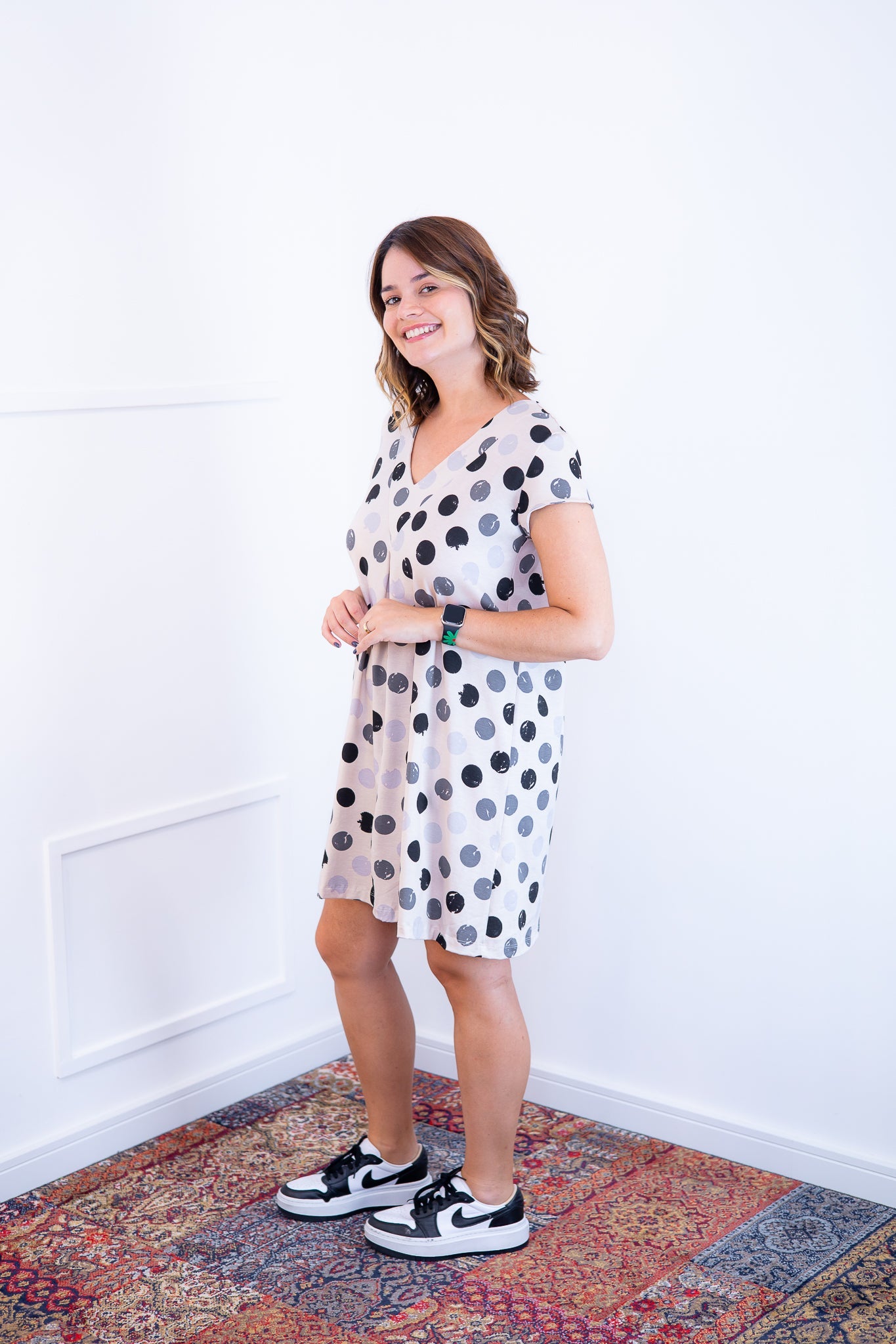 Vestido Laura - Evasê Decote V em Viscolycra - Bazar Online