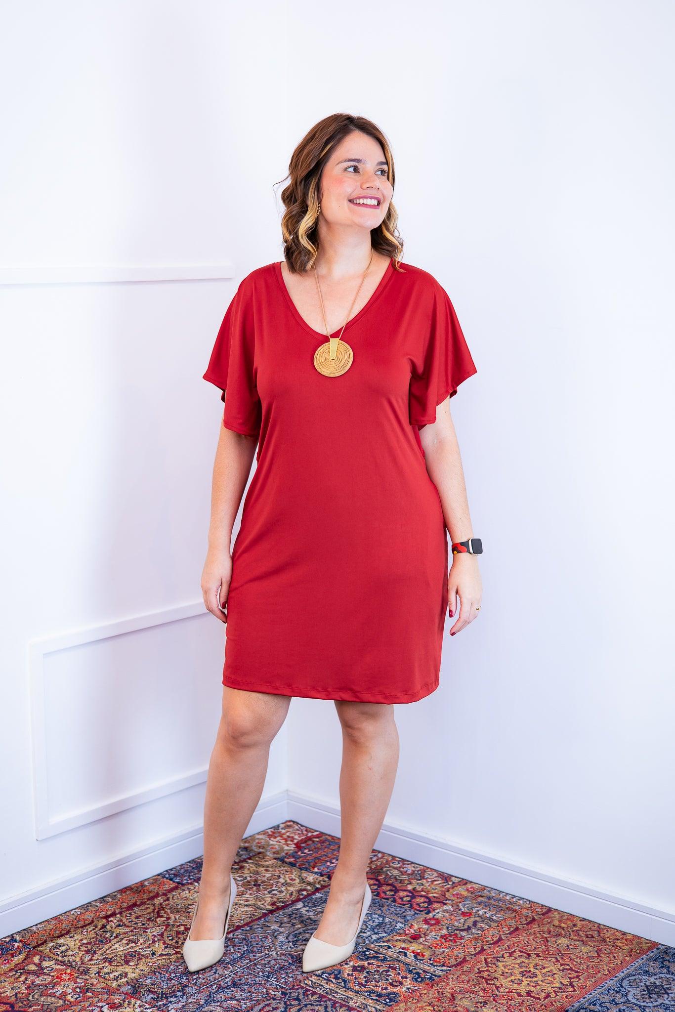 Vestido Helena - Malha Confort Manga Morcego - Bazar Online