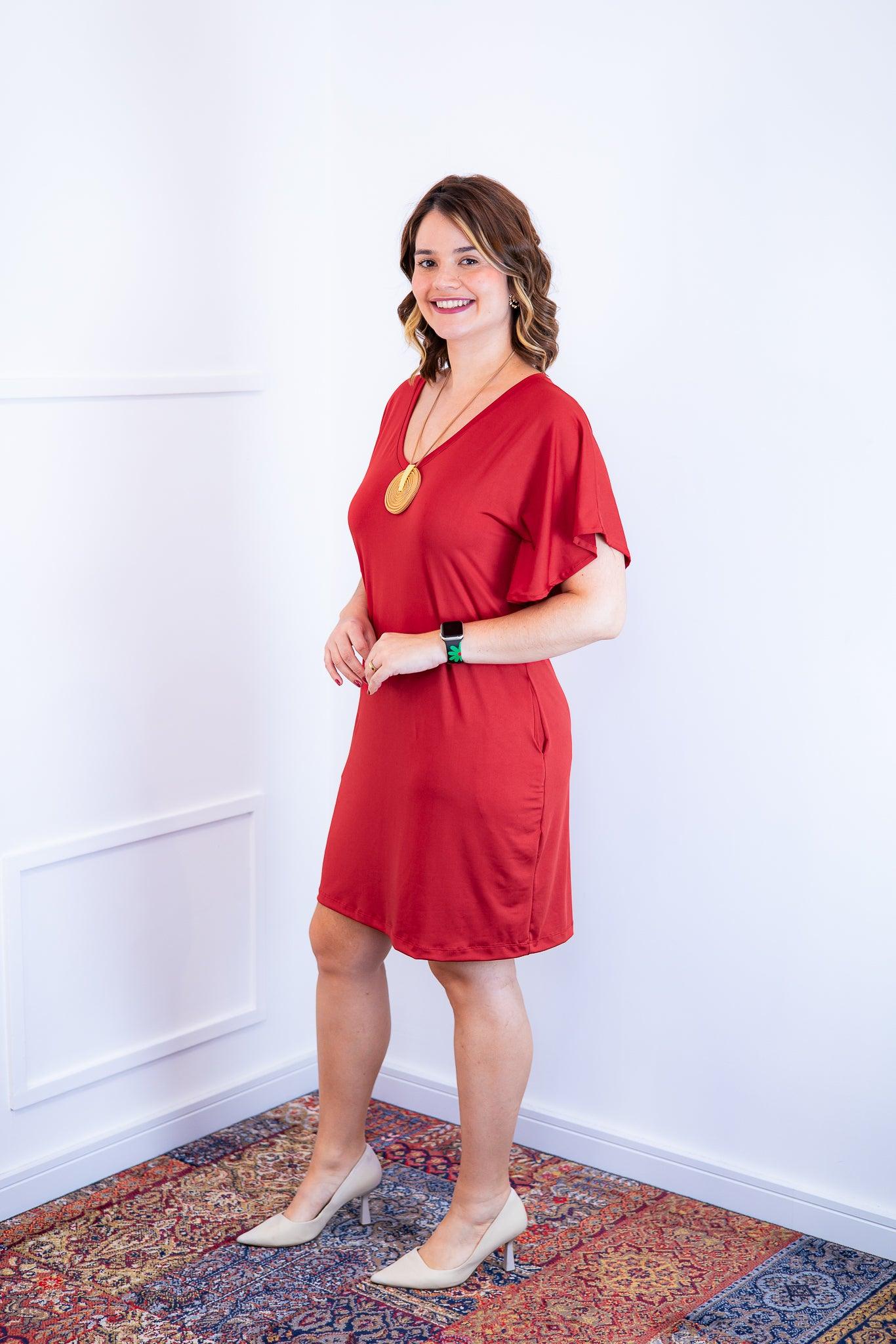 Vestido Helena - Malha Confort Manga Morcego - Bazar Online