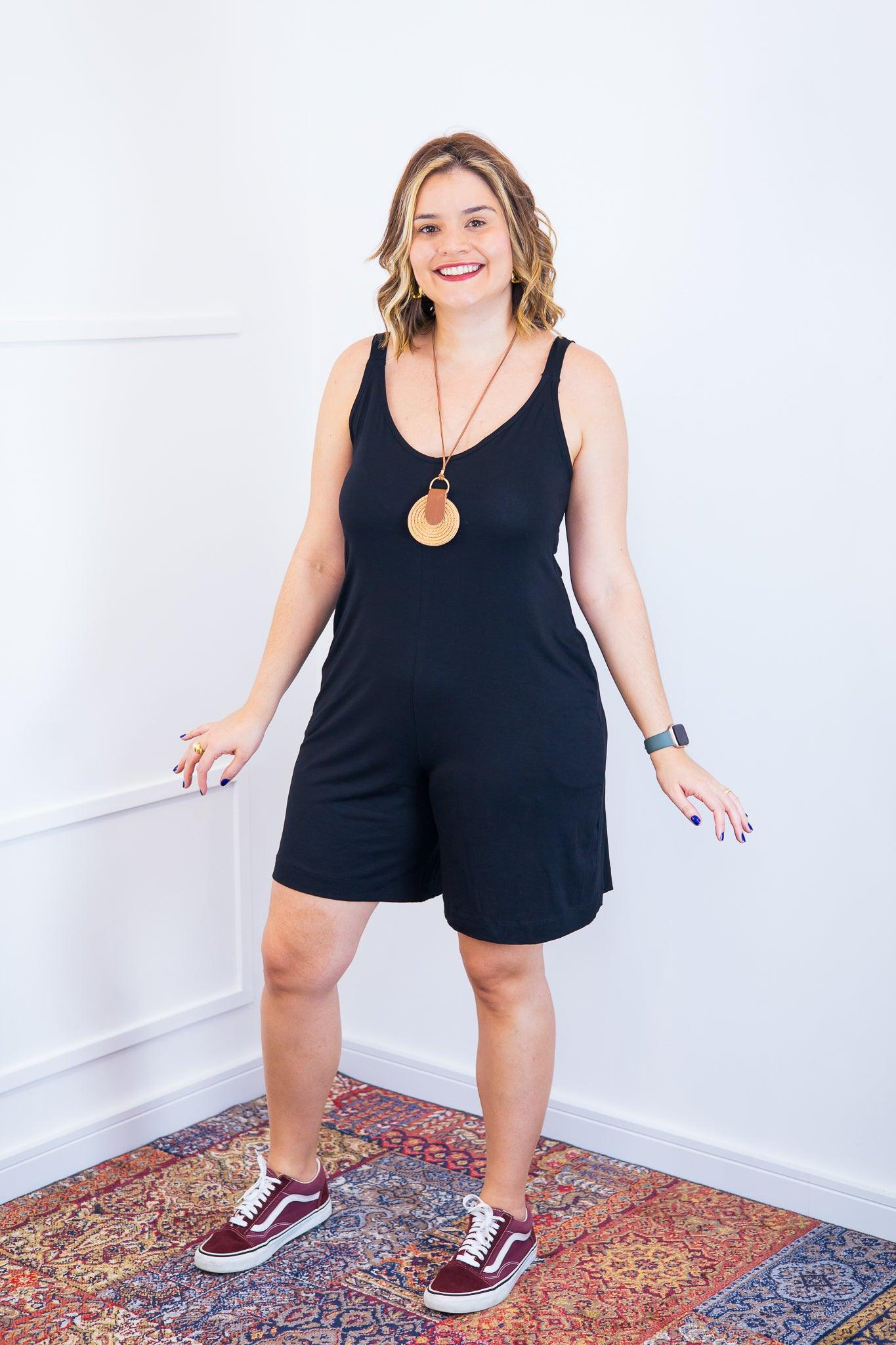 Macaquinho Kate - Midi Alça Larga - Bazar Online