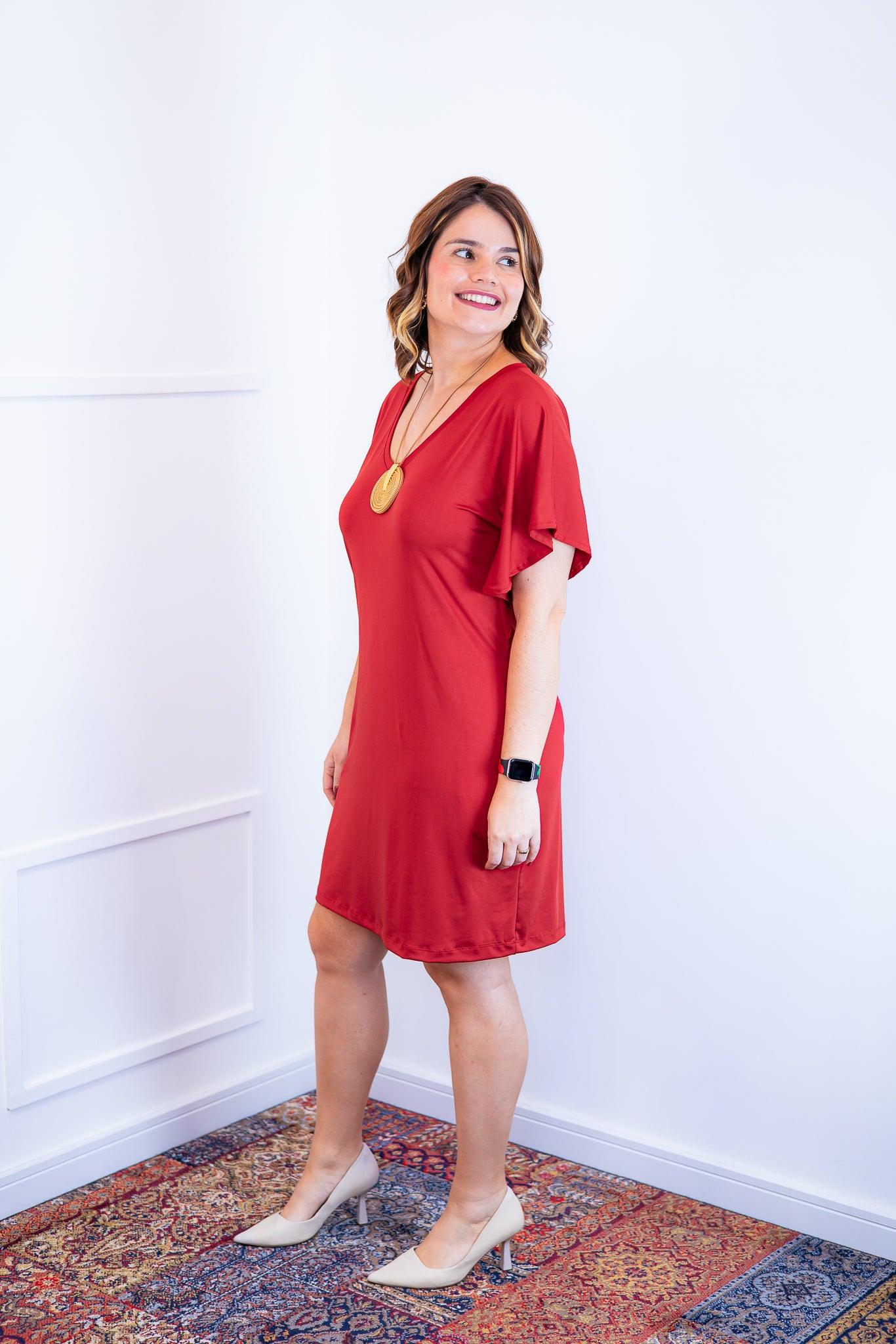 Vestido Helena - Malha Confort Manga Morcego - Bazar Online