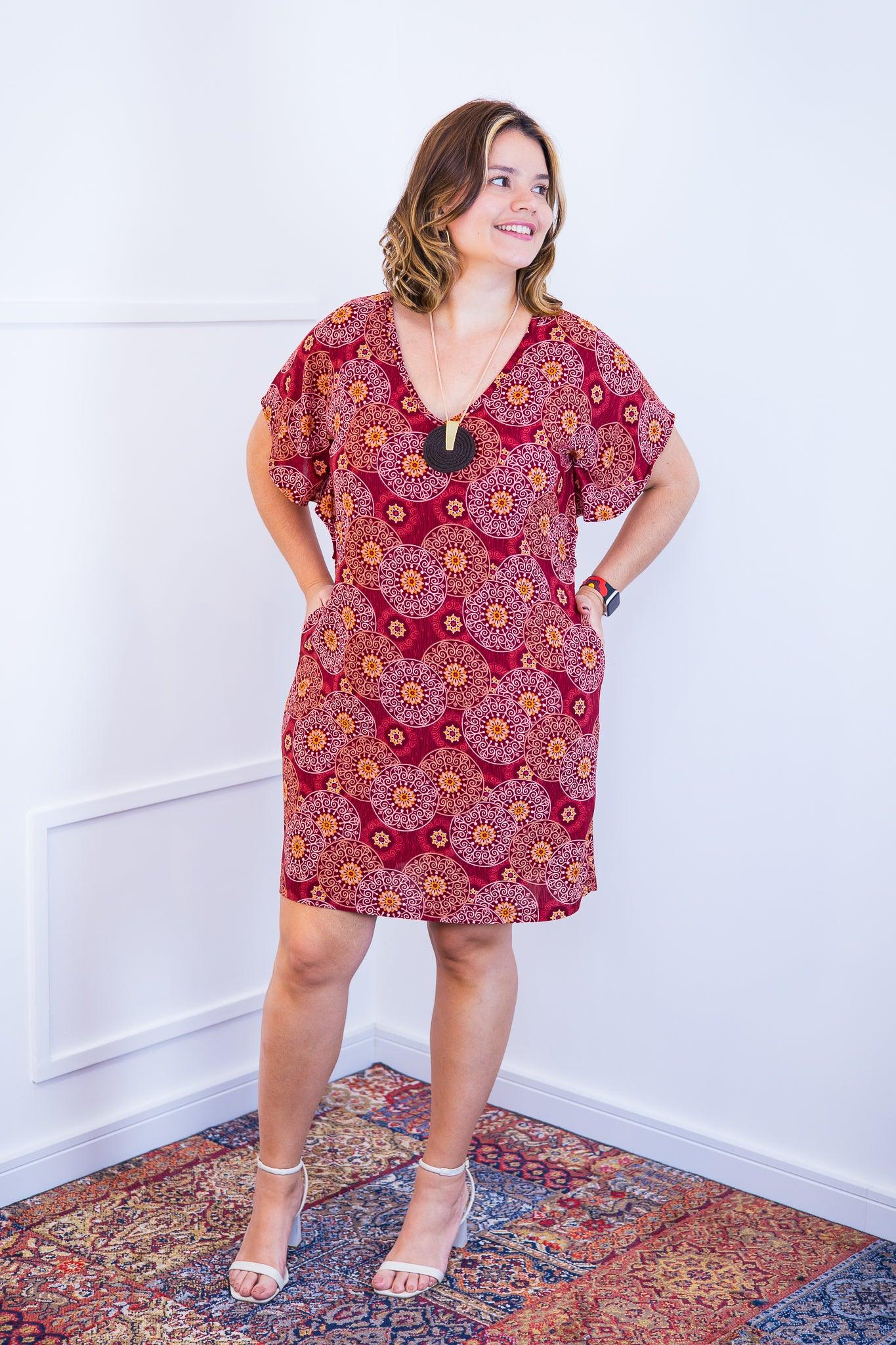 Vestido Helena - Malha Confort Manga Morcego - Bazar Online