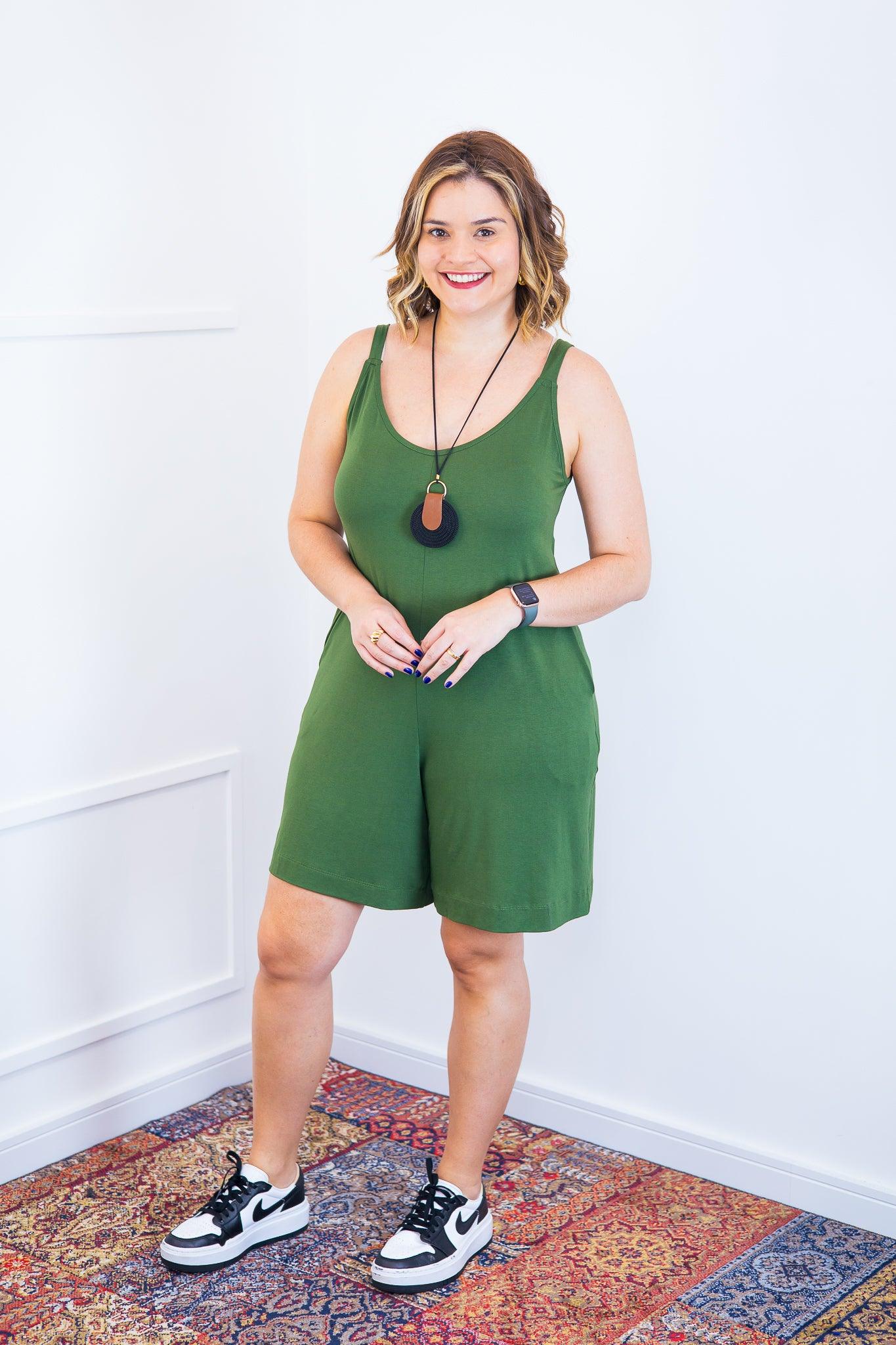 Macaquinho Kate - Midi Alça Larga - Bazar Online