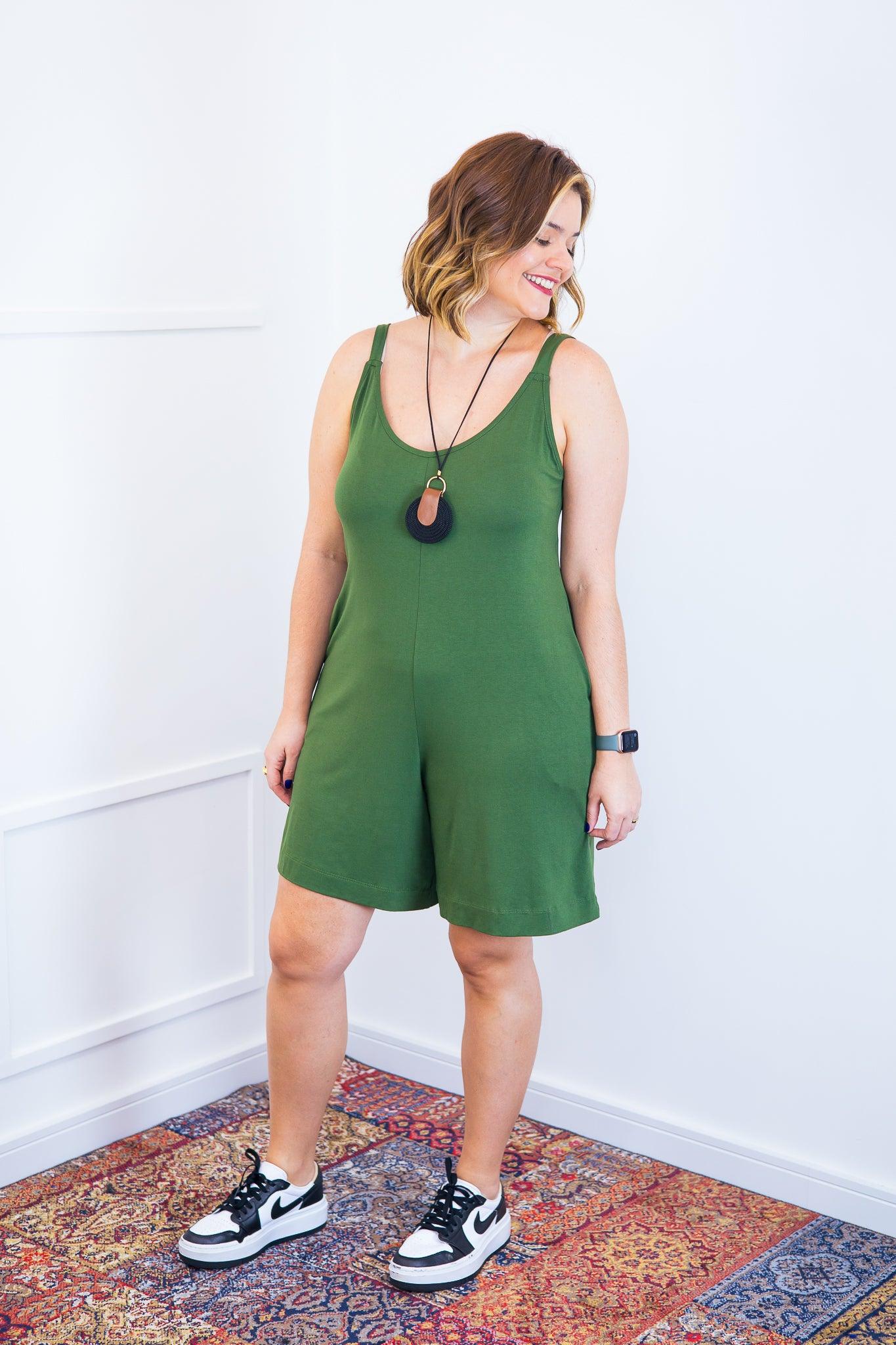 Macaquinho Kate - Midi Alça Larga - Bazar Online