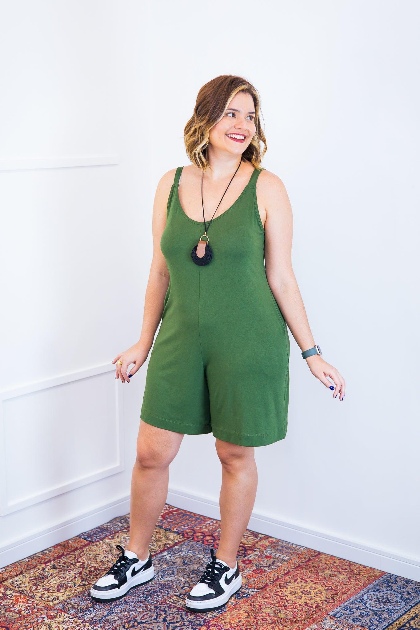 Macaquinho Kate - Midi Alça Larga - Bazar Online