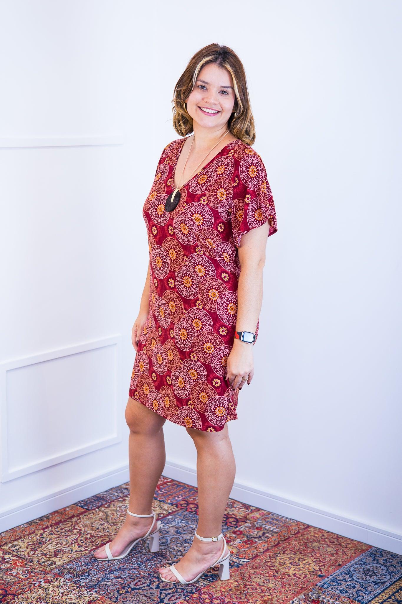 Vestido Helena - Malha Confort Manga Morcego - Bazar Online