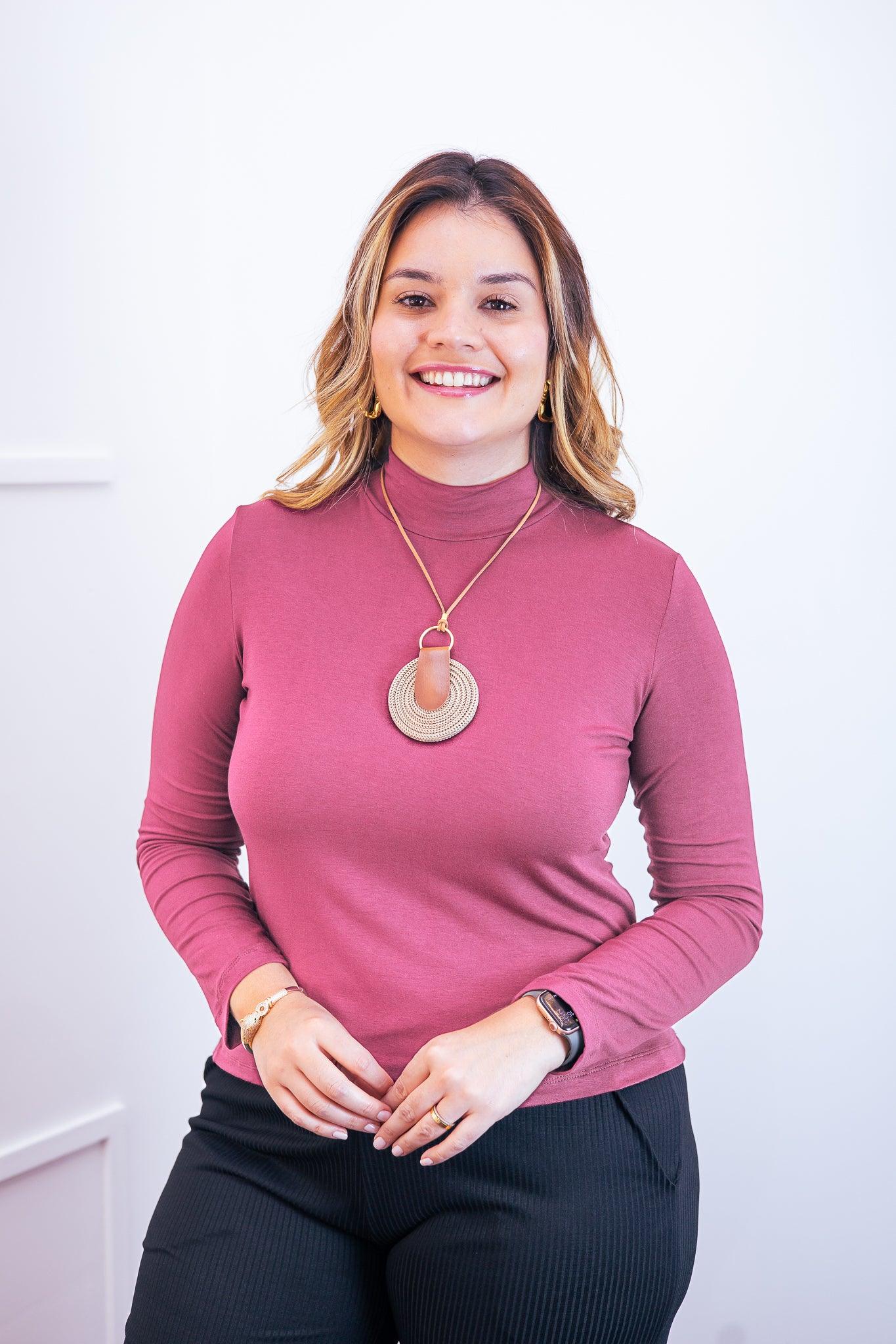 Blusa Donna - Manga longa com Golinha - Bazar Online