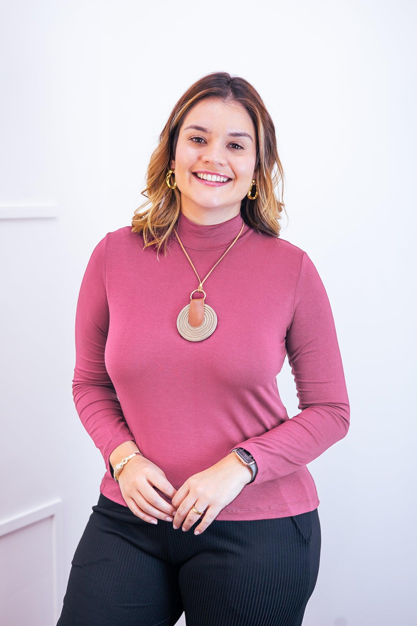 Blusa Donna - Manga longa com Golinha - Bazar Online