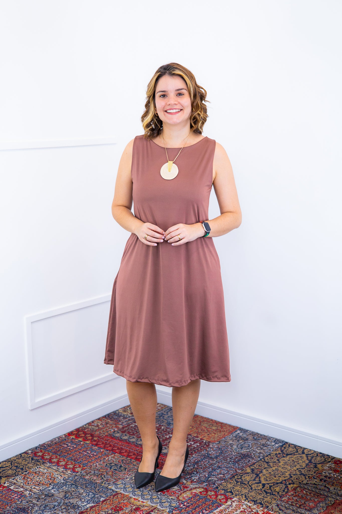 Vestido Sofia - Malha Confort Regata Midi - Bazar Online