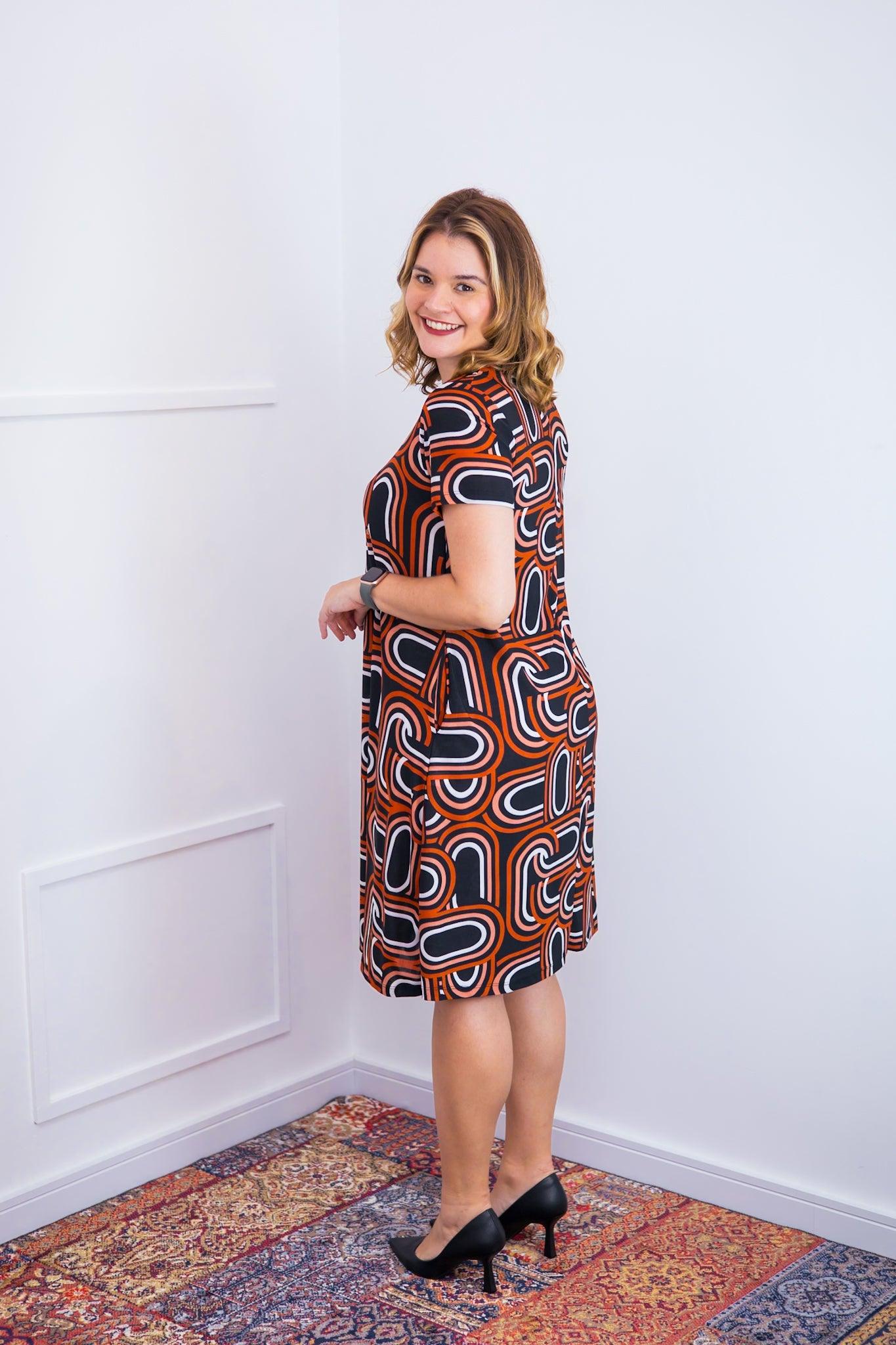Vestido Sara - Malha Confort Midi com Manga - Bazar Online