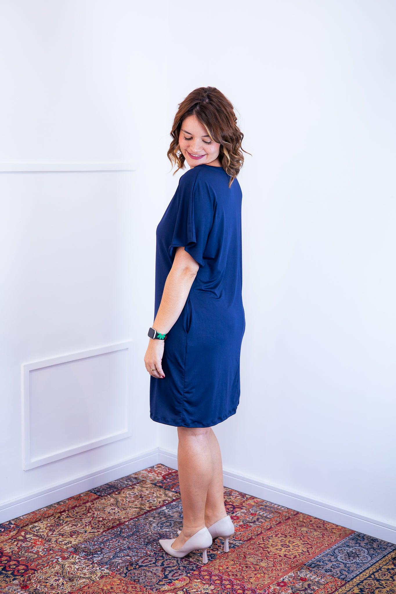 Vestido Helena - Malha Confort Manga Morcego - Bazar Online