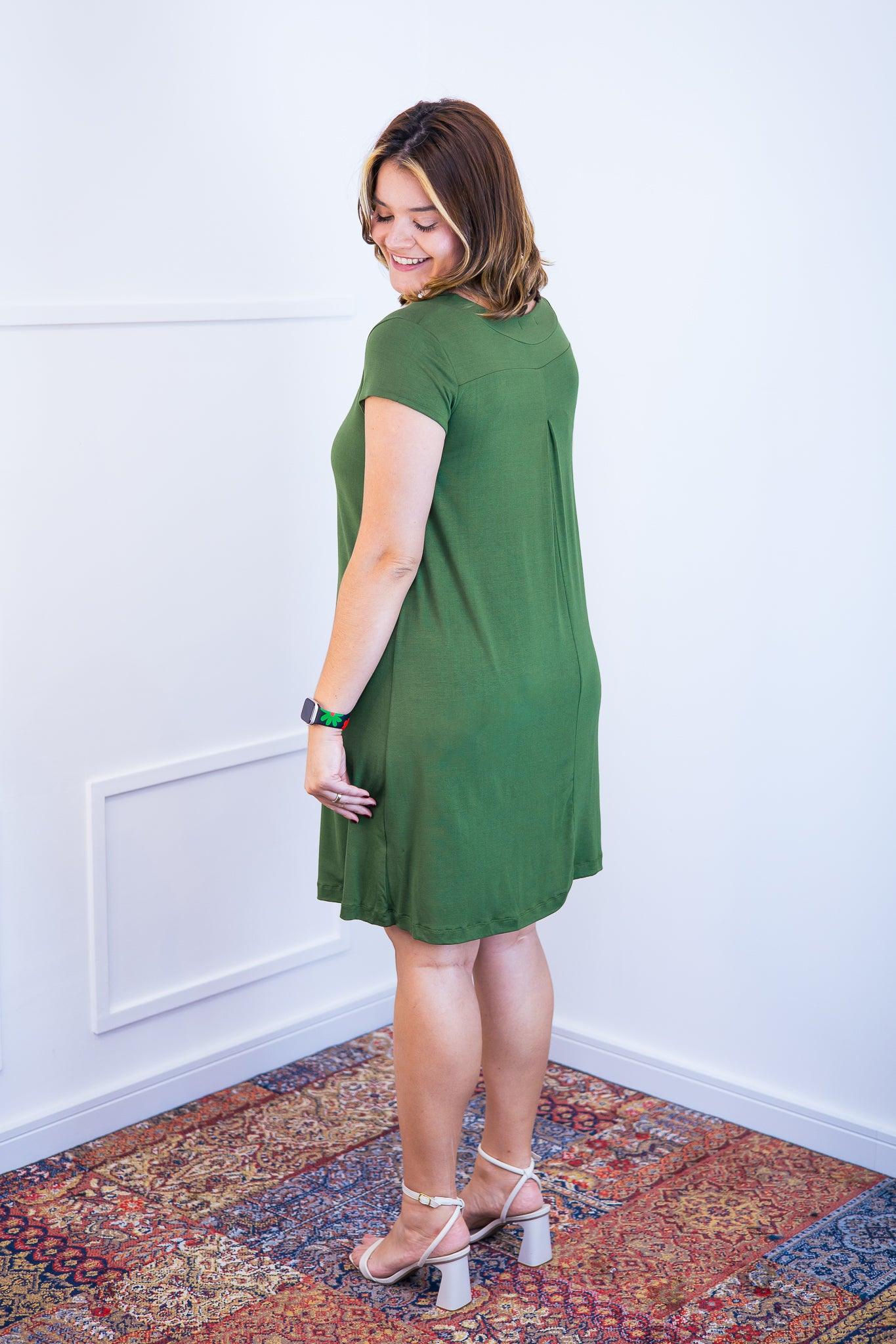 Vestido Laura - Evasê Decote V em Viscolycra - Bazar Online