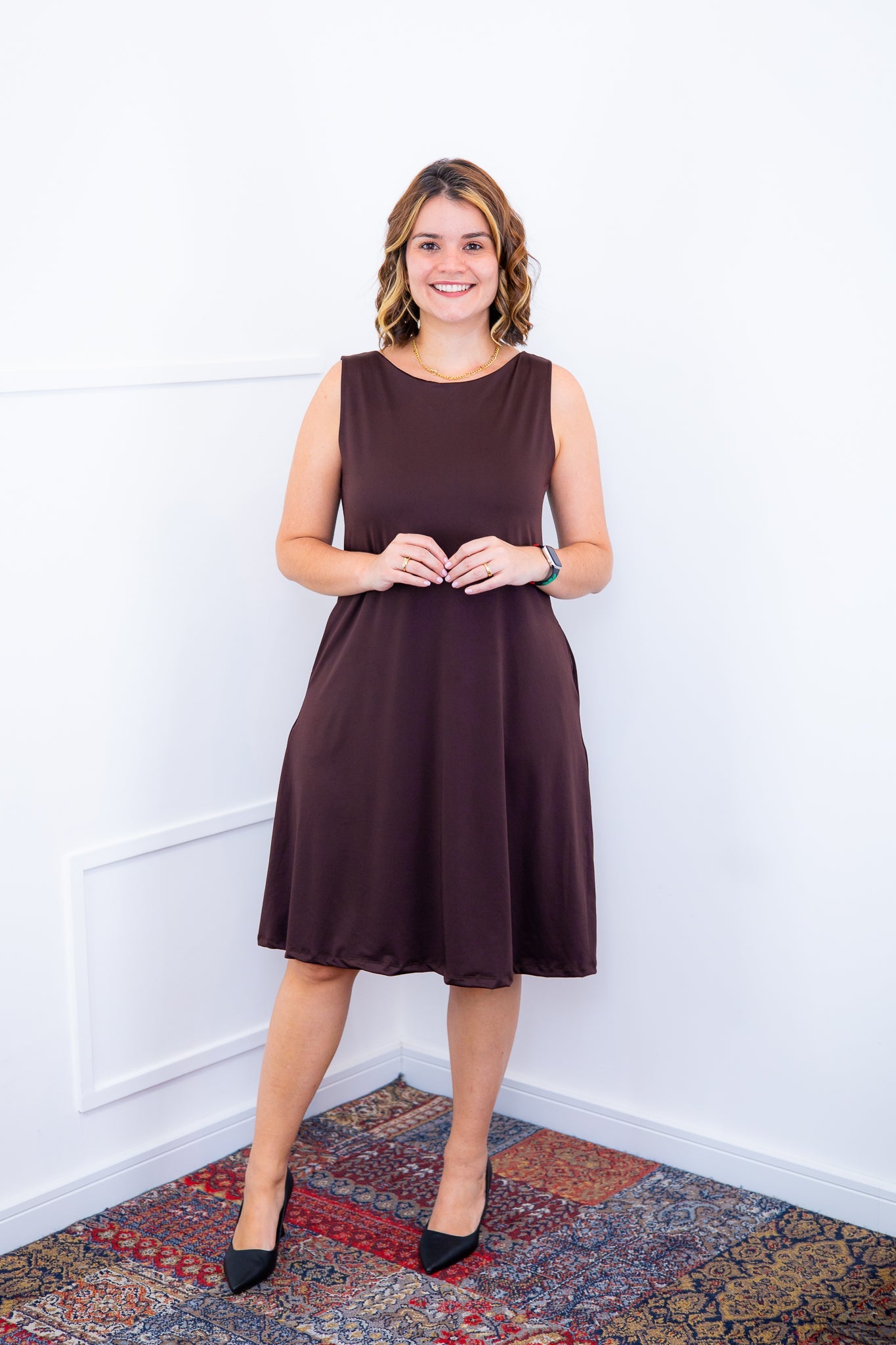 Vestido Sofia - Malha Confort Regata Midi - Bazar Online