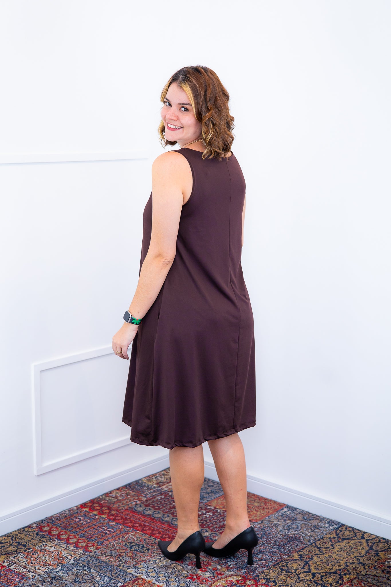 Vestido Sofia - Malha Confort Regata Midi - Bazar Online