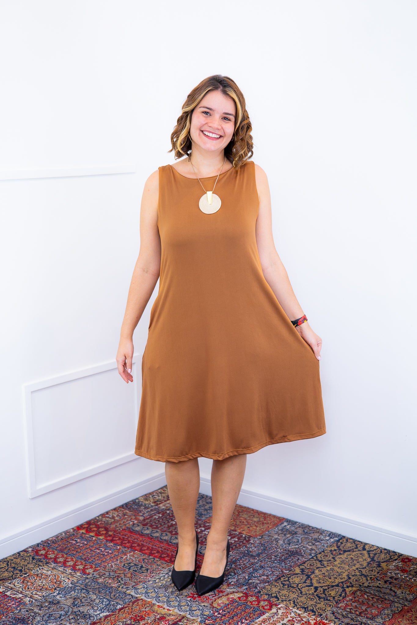 Vestido Sofia - Malha Confort Regata Midi - Bazar Online