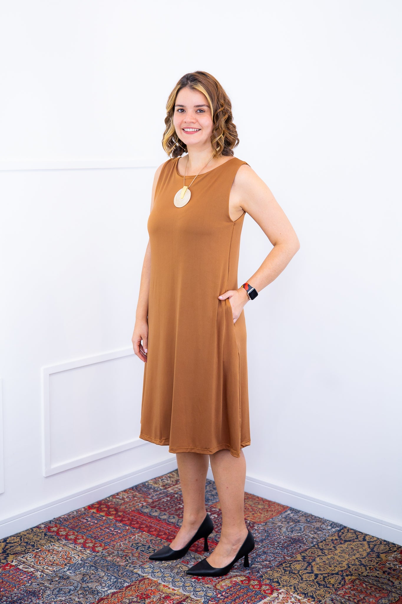 Vestido Sofia - Malha Confort Regata Midi - Bazar Online