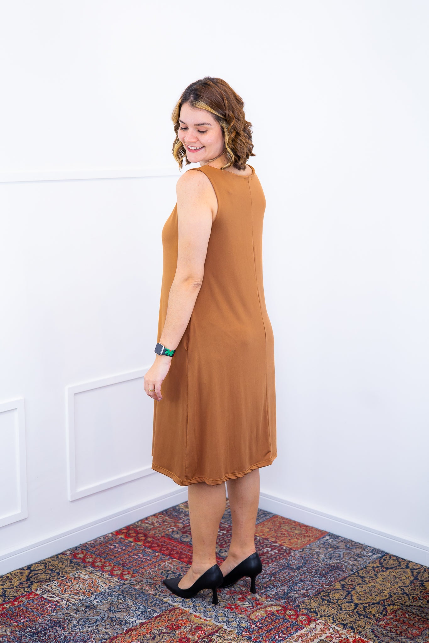 Vestido Sofia - Malha Confort Regata Midi - Bazar Online