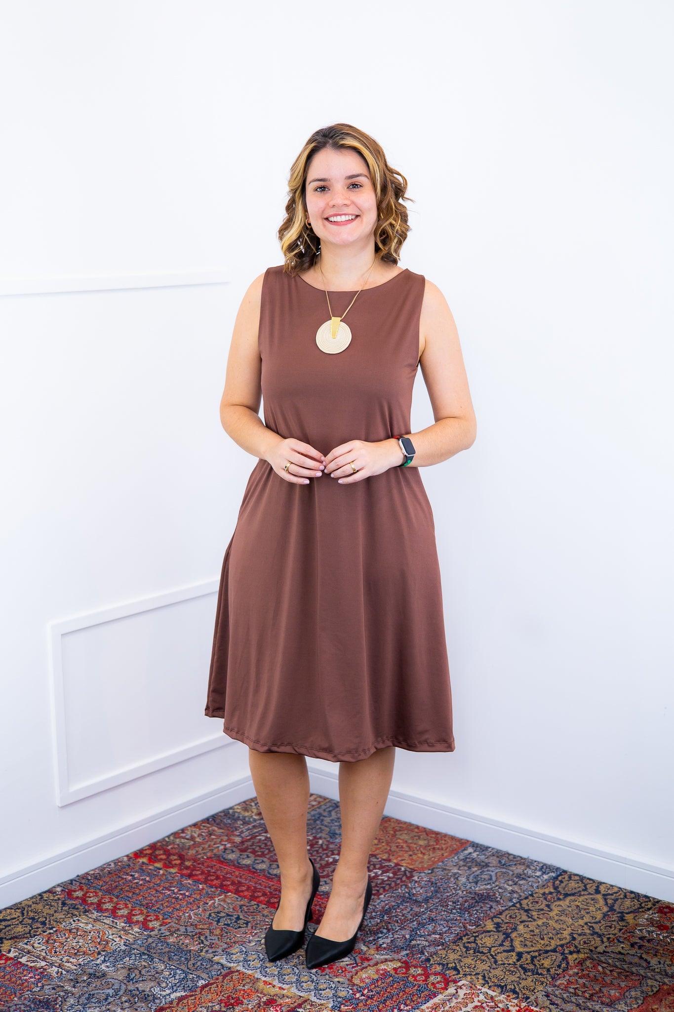 Vestido Sofia - Malha Confort Regata Midi - Bazar Online