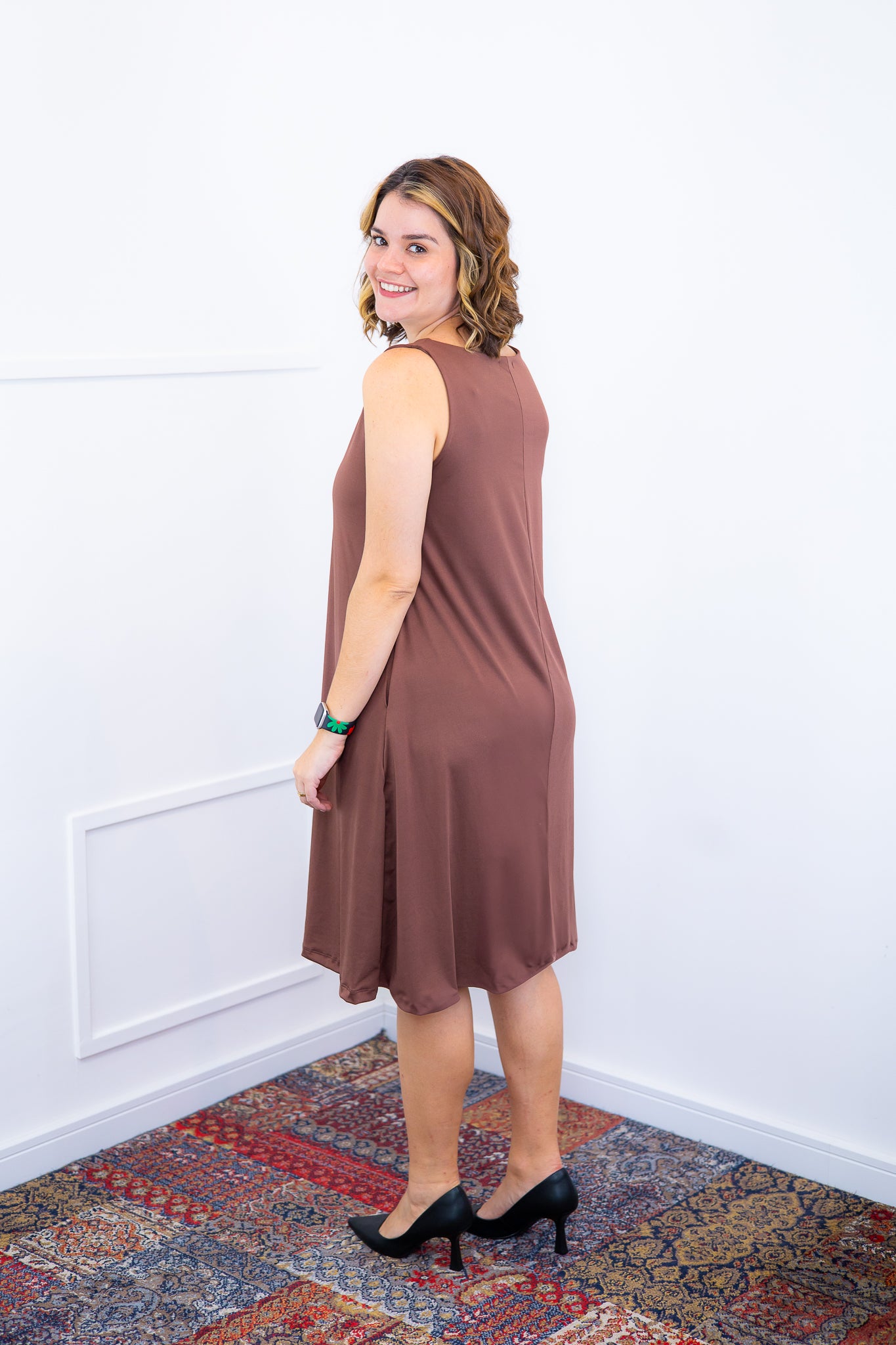 Vestido Sofia - Malha Confort Regata Midi - Bazar Online