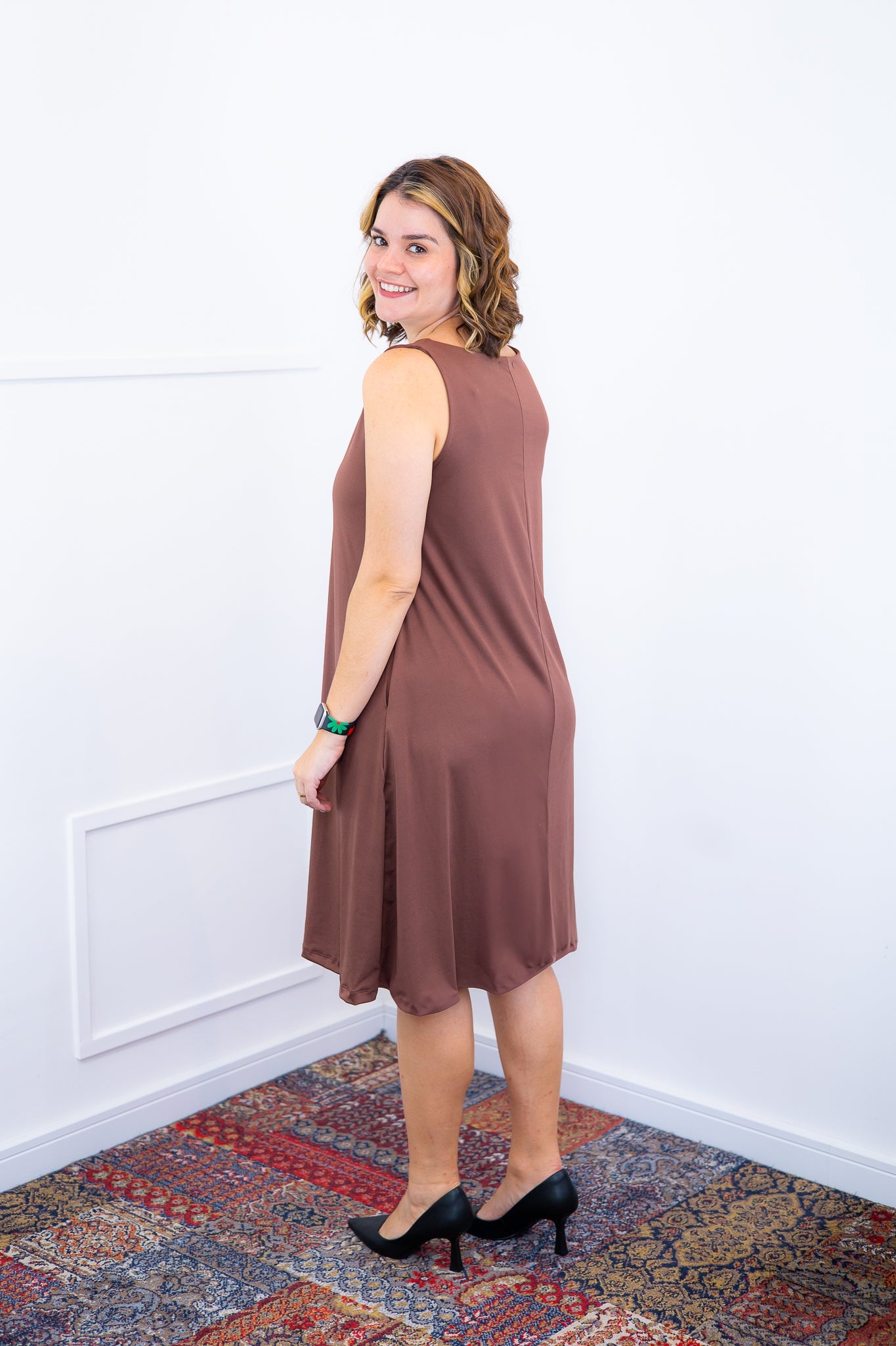 Vestido Sofia - Malha Confort Regata Midi - Bazar Online