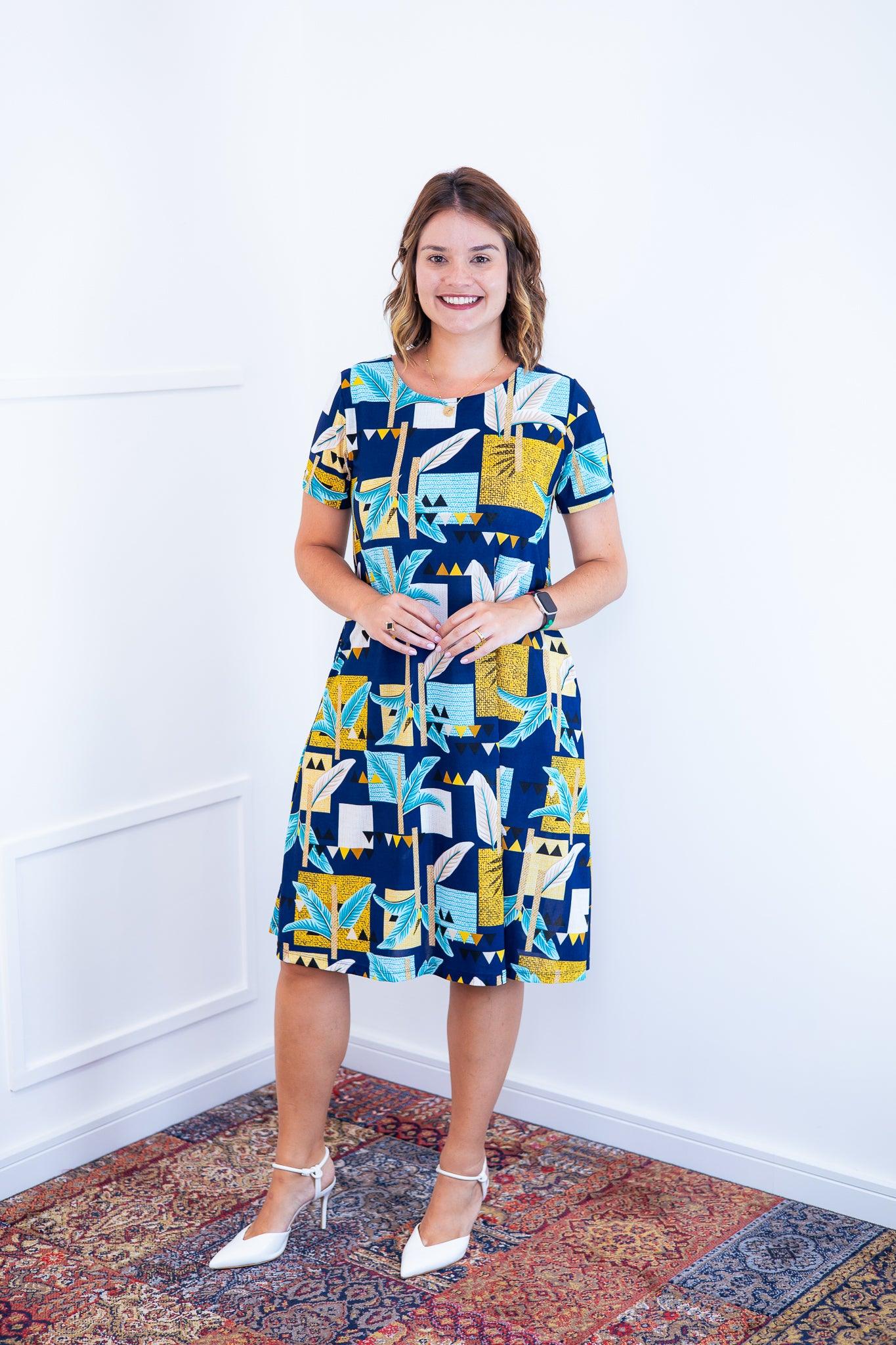 Vestido Sara - Malha Confort Midi com Manga - Bazar Online