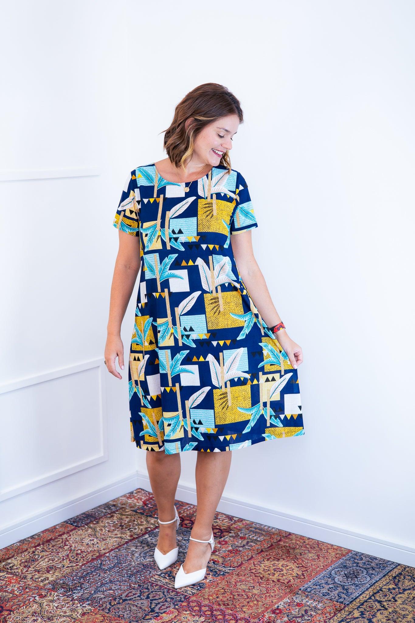 Vestido Sara - Malha Confort Midi com Manga - Bazar Online