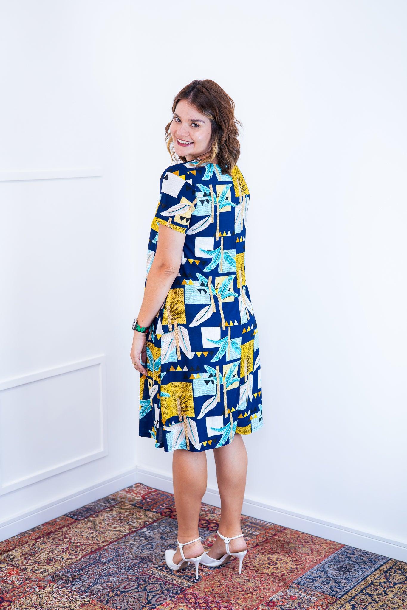 Vestido Sara - Malha Confort Midi com Manga - Bazar Online
