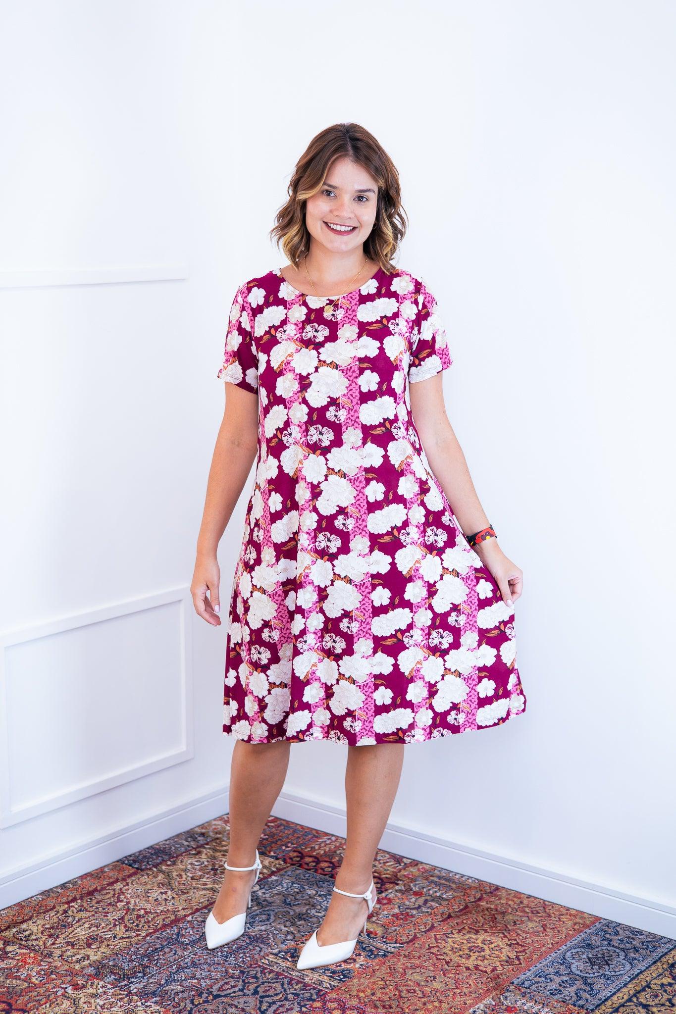 Vestido Sara - Malha Confort Midi com Manga - Bazar Online