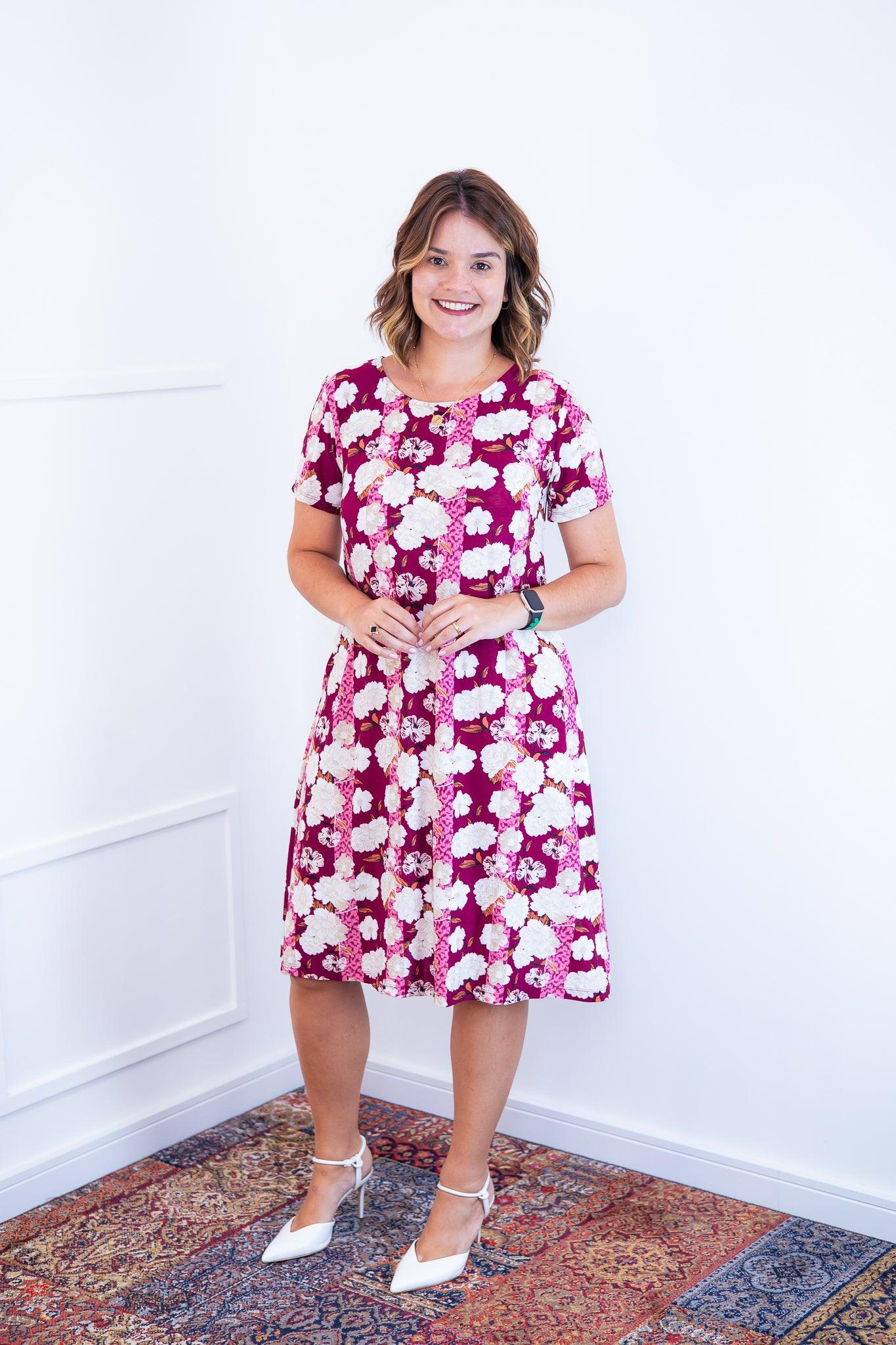 Vestido Sara - Malha Confort Midi com Manga - Bazar Online