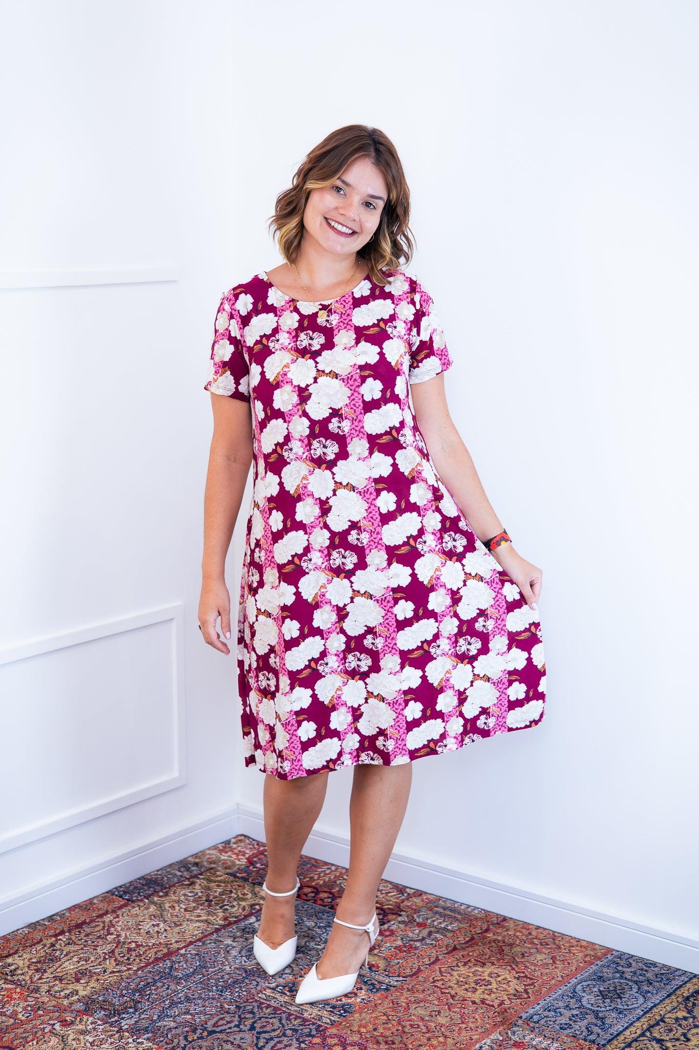 Vestido Sara - Malha Confort Midi com Manga - Bazar Online