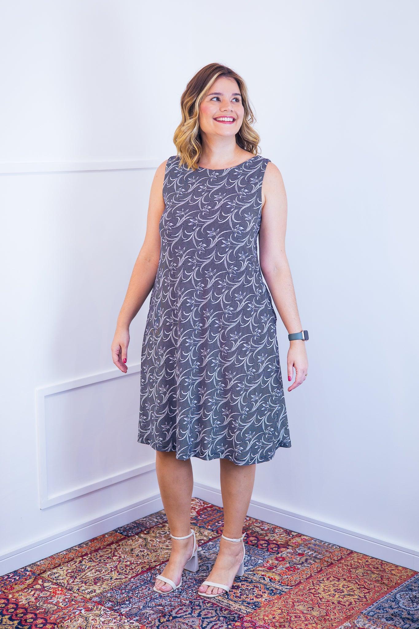 Vestido Sofia - Malha Confort Regata Midi - Bazar Online