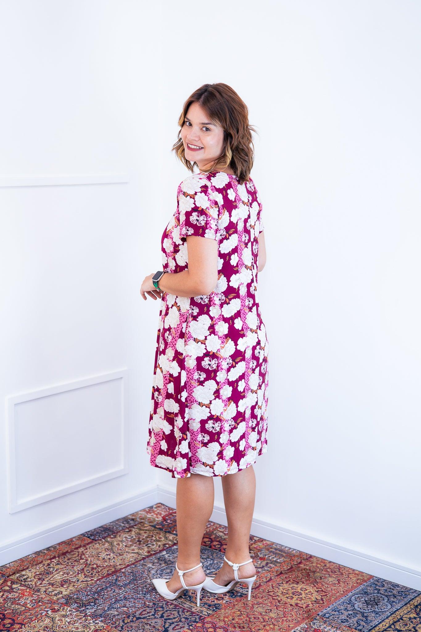 Vestido Sara - Malha Confort Midi com Manga - Bazar Online