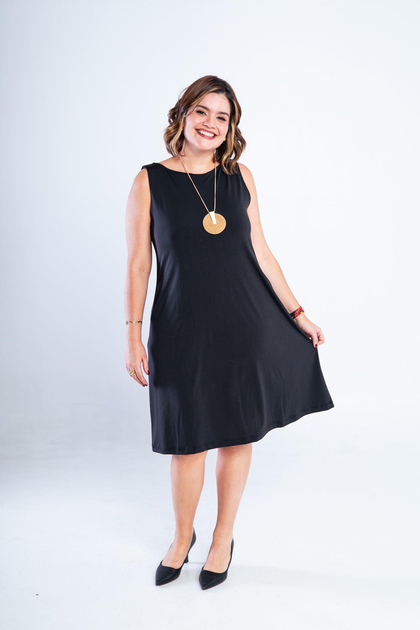 Vestido Sofia - Malha Confort Regata Midi - Bazar Online