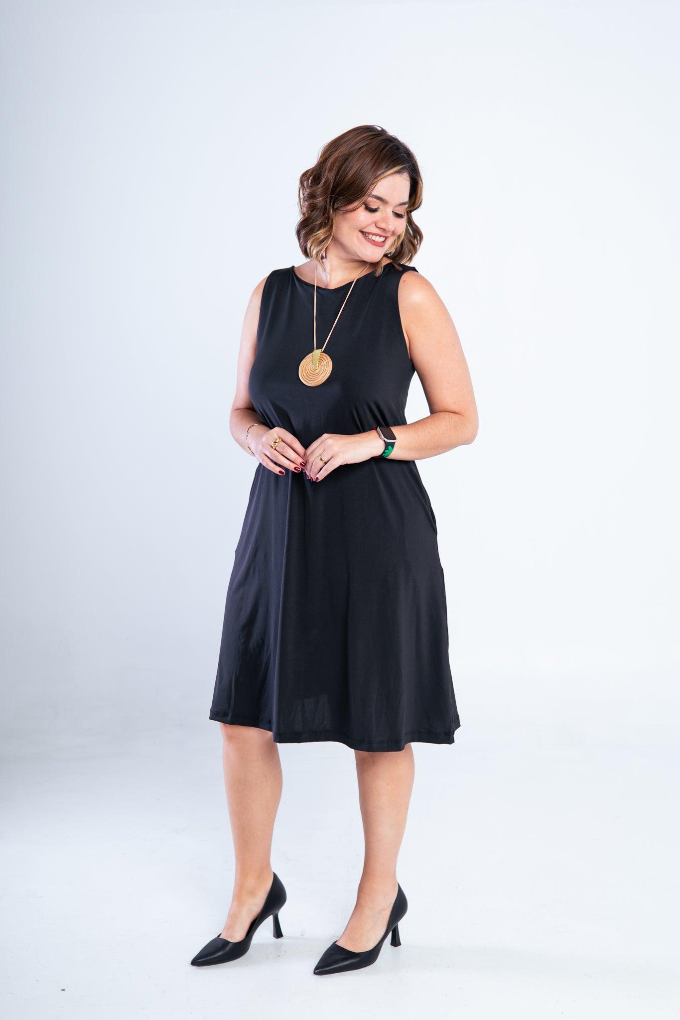 Vestido Sofia - Malha Confort Regata Midi - Bazar Online