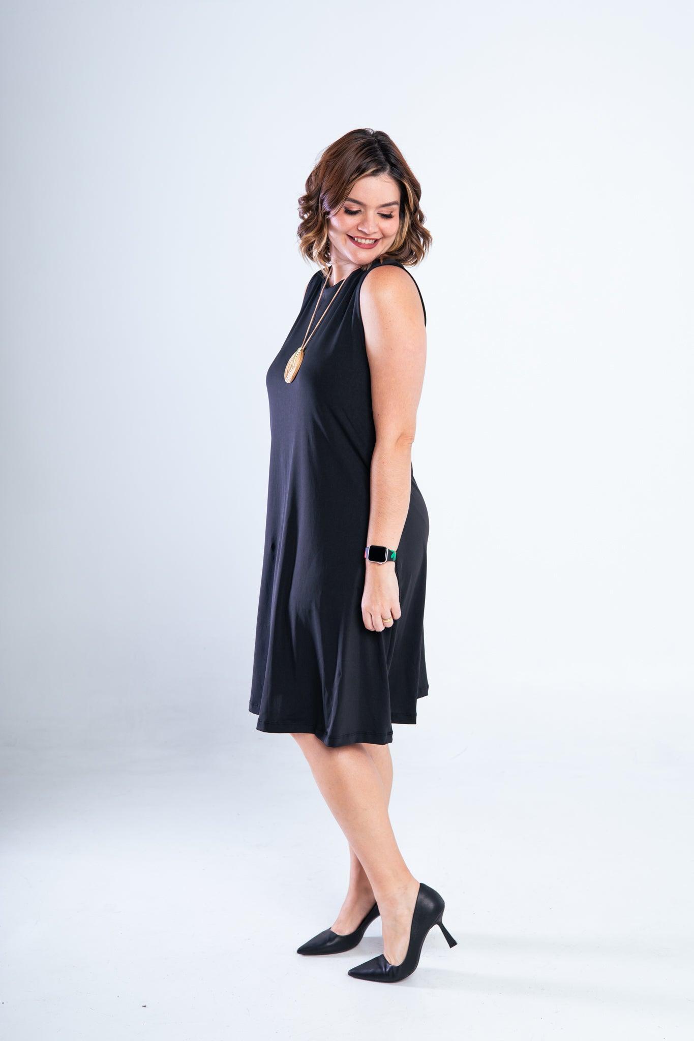 Vestido Sofia - Malha Confort Regata Midi - Bazar Online