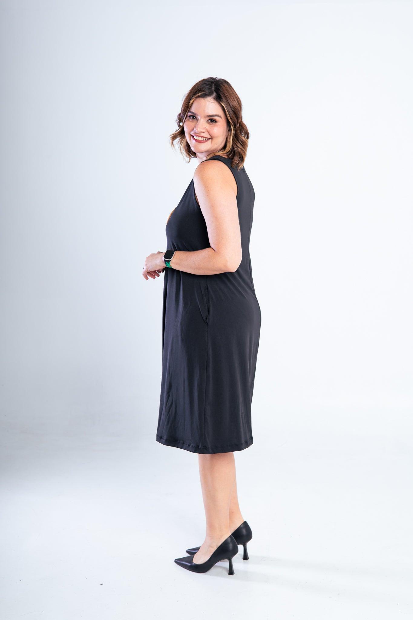 Vestido Sofia - Malha Confort Regata Midi - Bazar Online