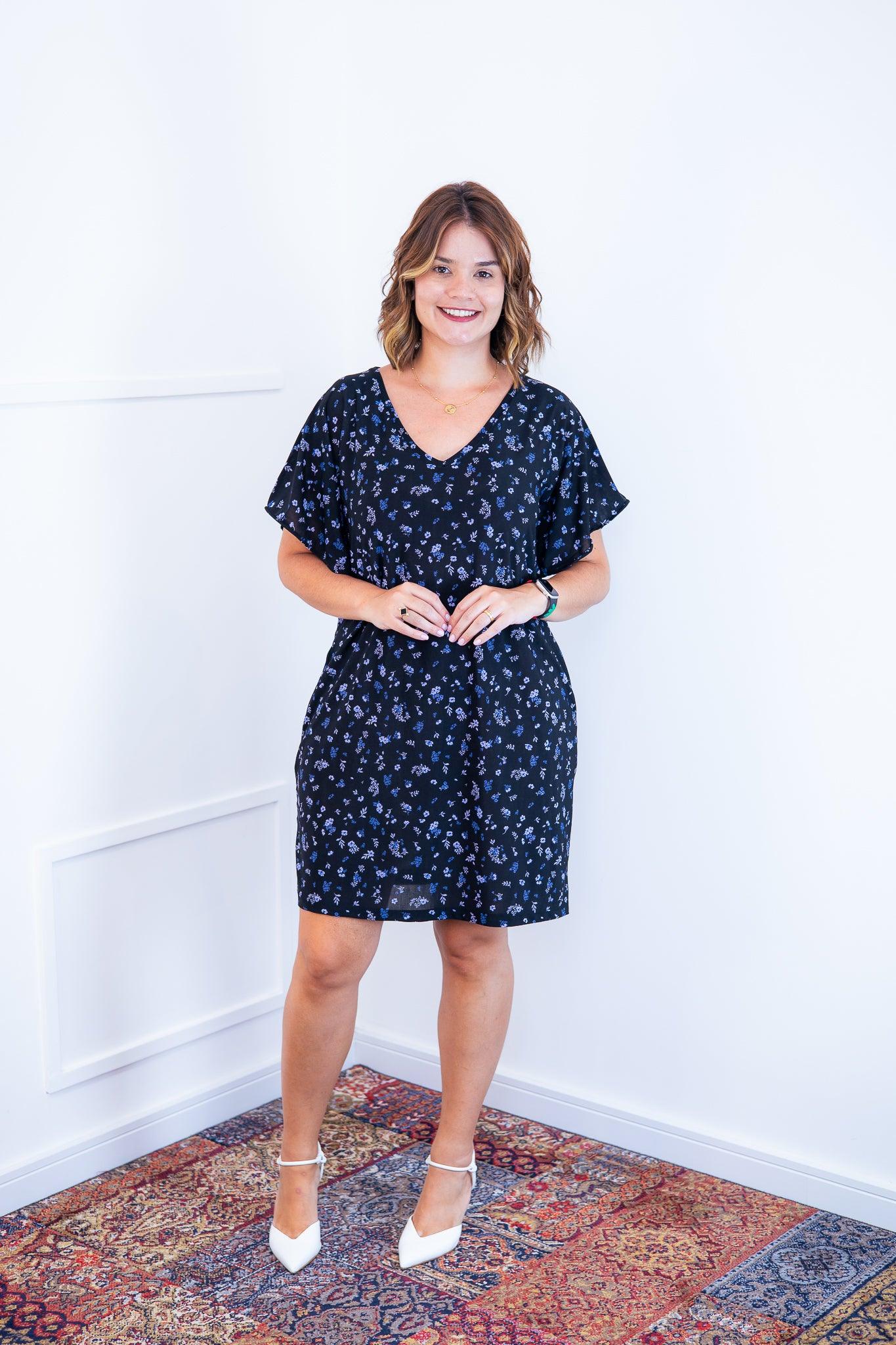 Vestido Helena - Malha Confort Manga Morcego - Bazar Online