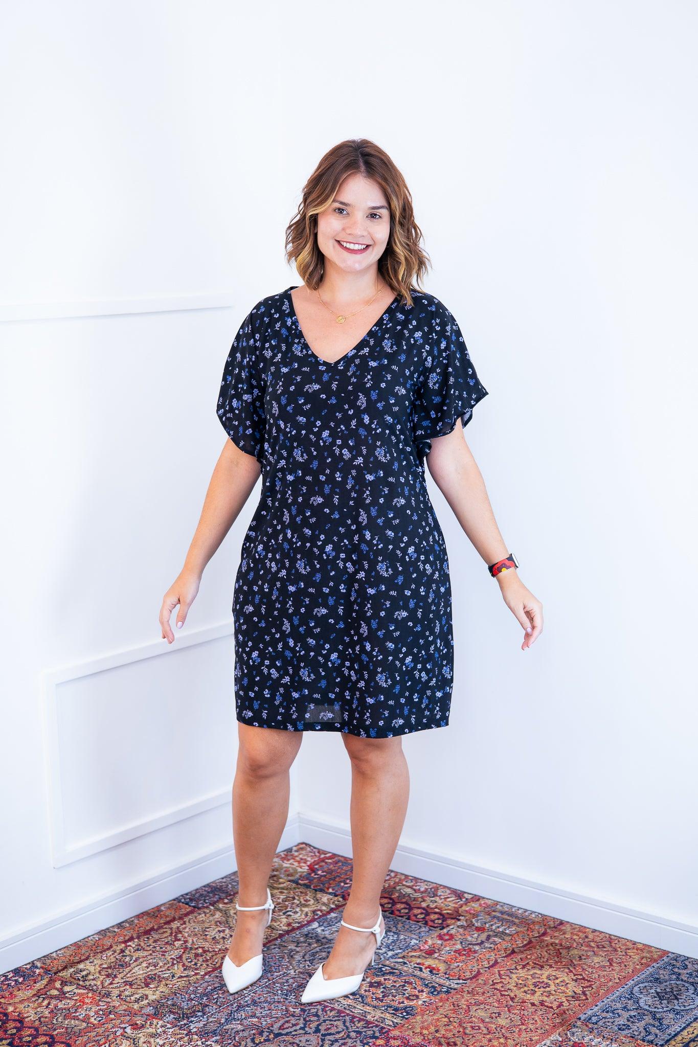 Vestido Helena - Malha Confort Manga Morcego - Bazar Online