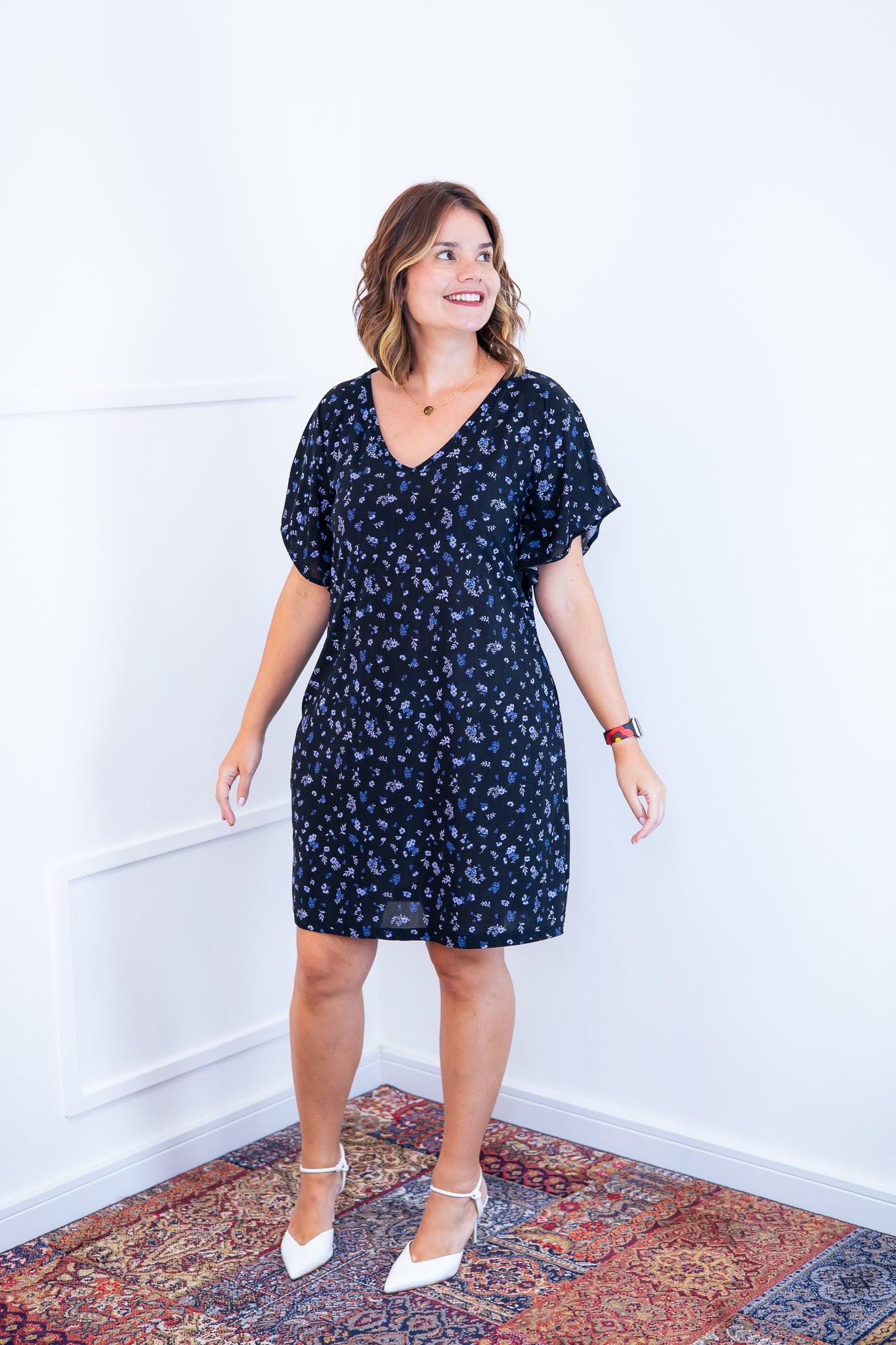 Vestido Helena - Malha Confort Manga Morcego - Bazar Online