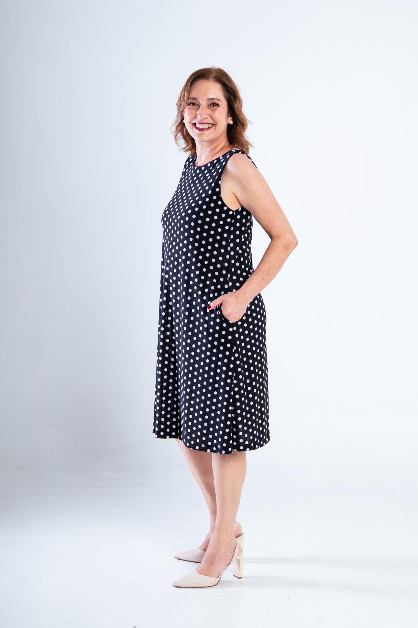 Vestido Sofia - Malha Confort Regata Midi - Bazar Online