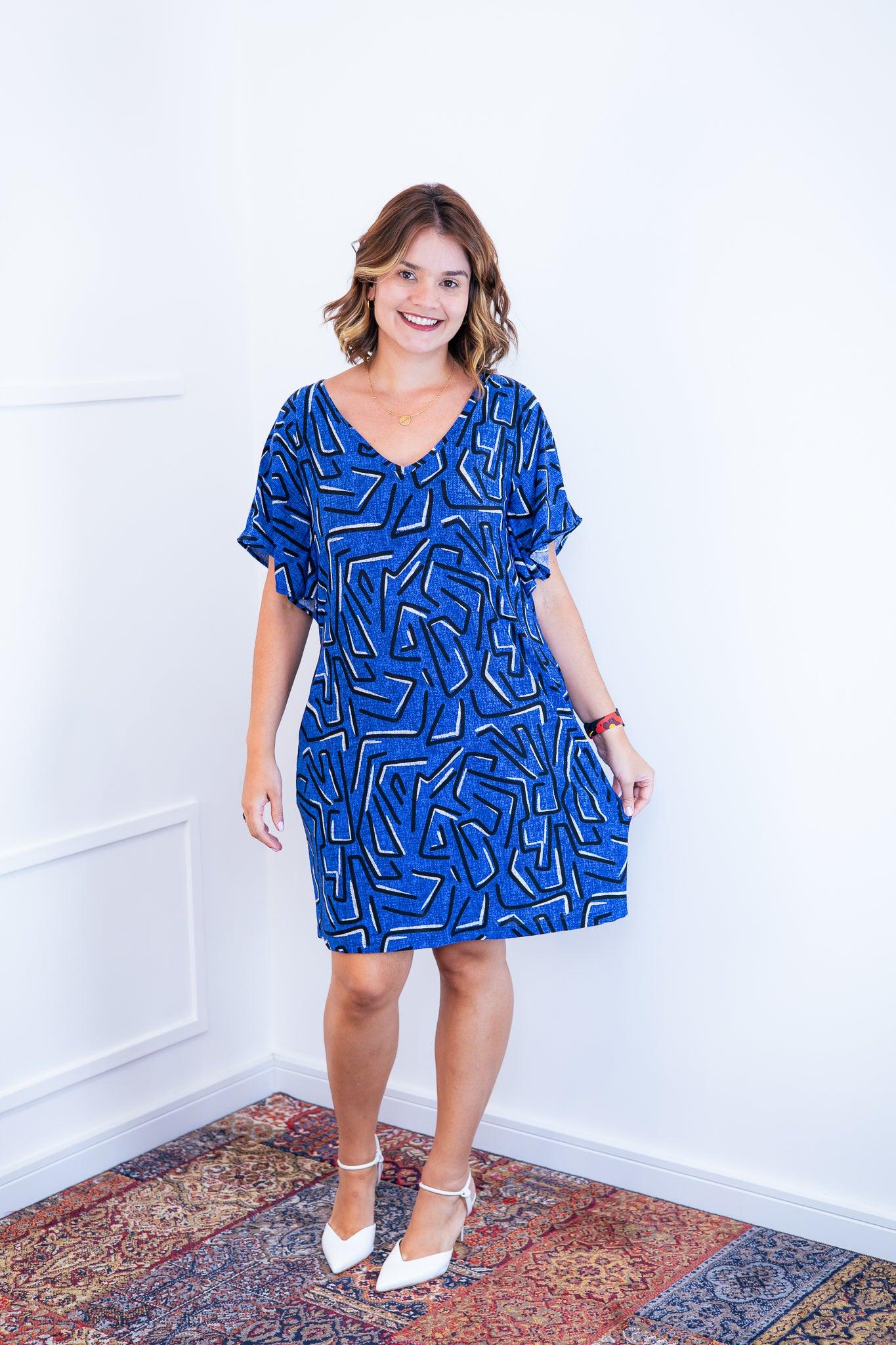 Vestido Helena - Malha Confort Manga Morcego - Bazar Online
