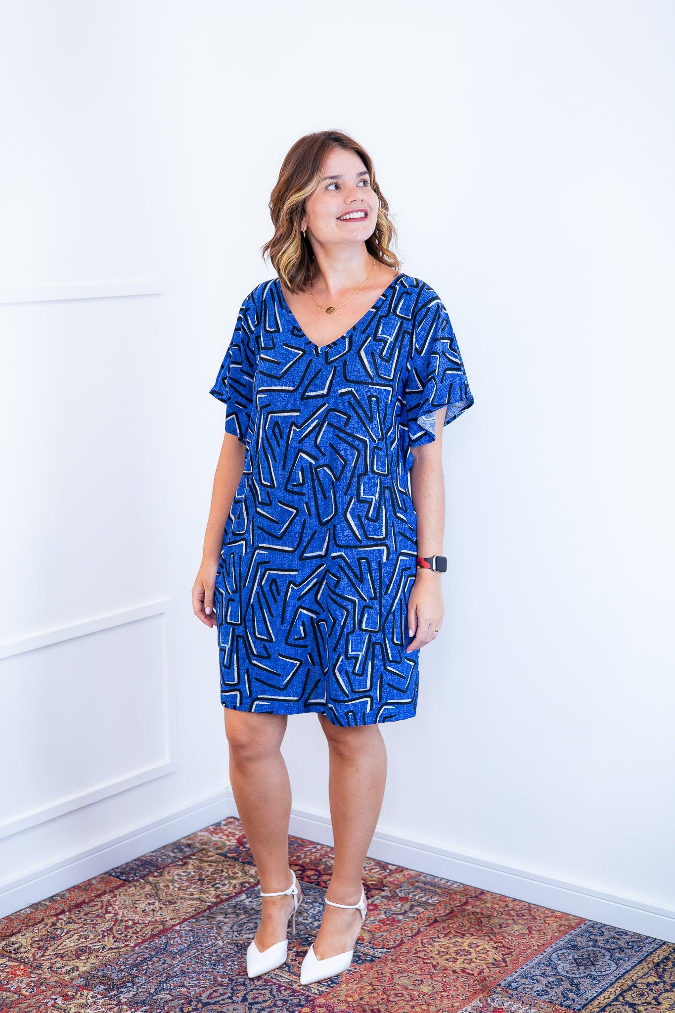 Vestido Helena - Malha Confort Manga Morcego - Bazar Online