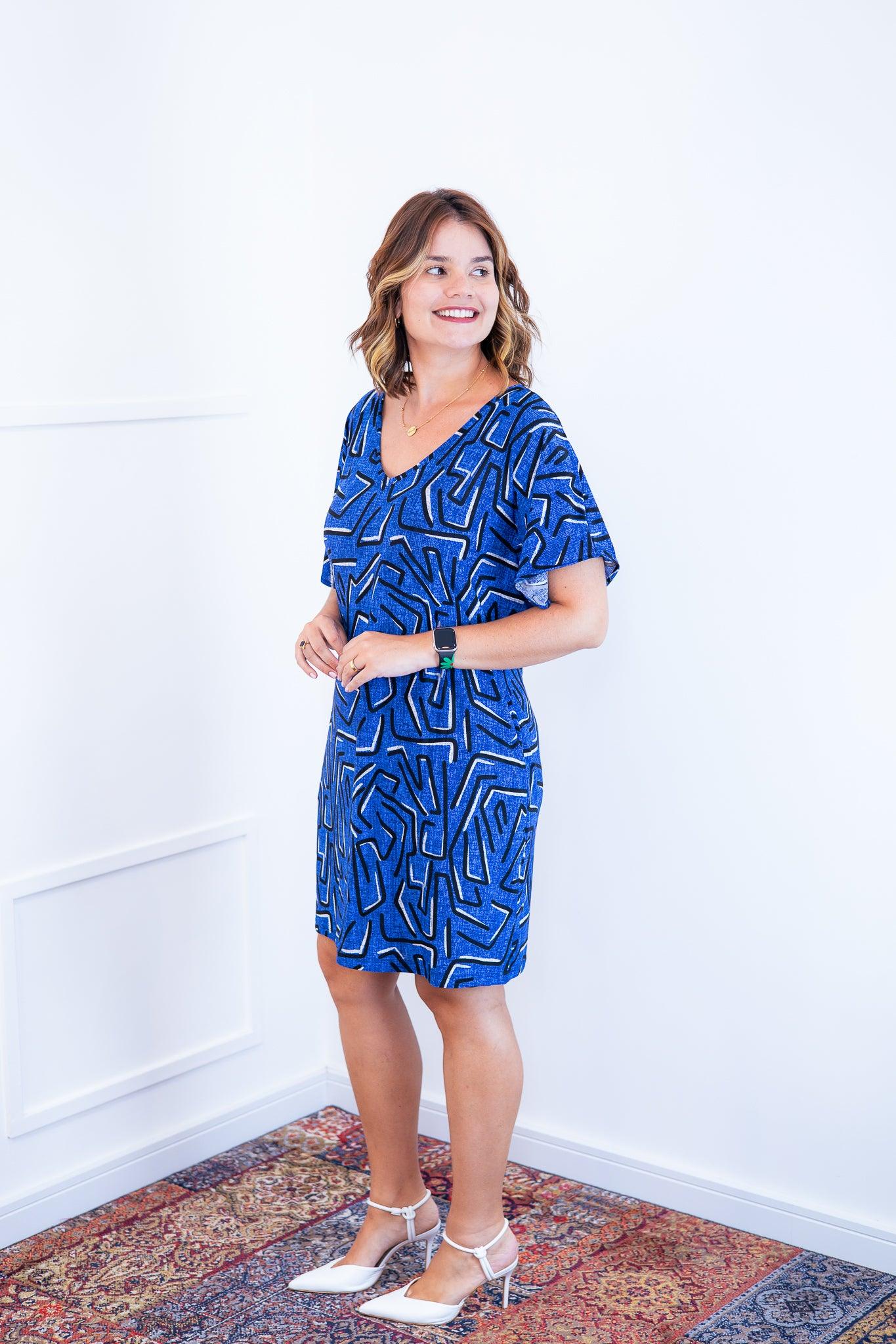 Vestido Helena - Malha Confort Manga Morcego - Bazar Online