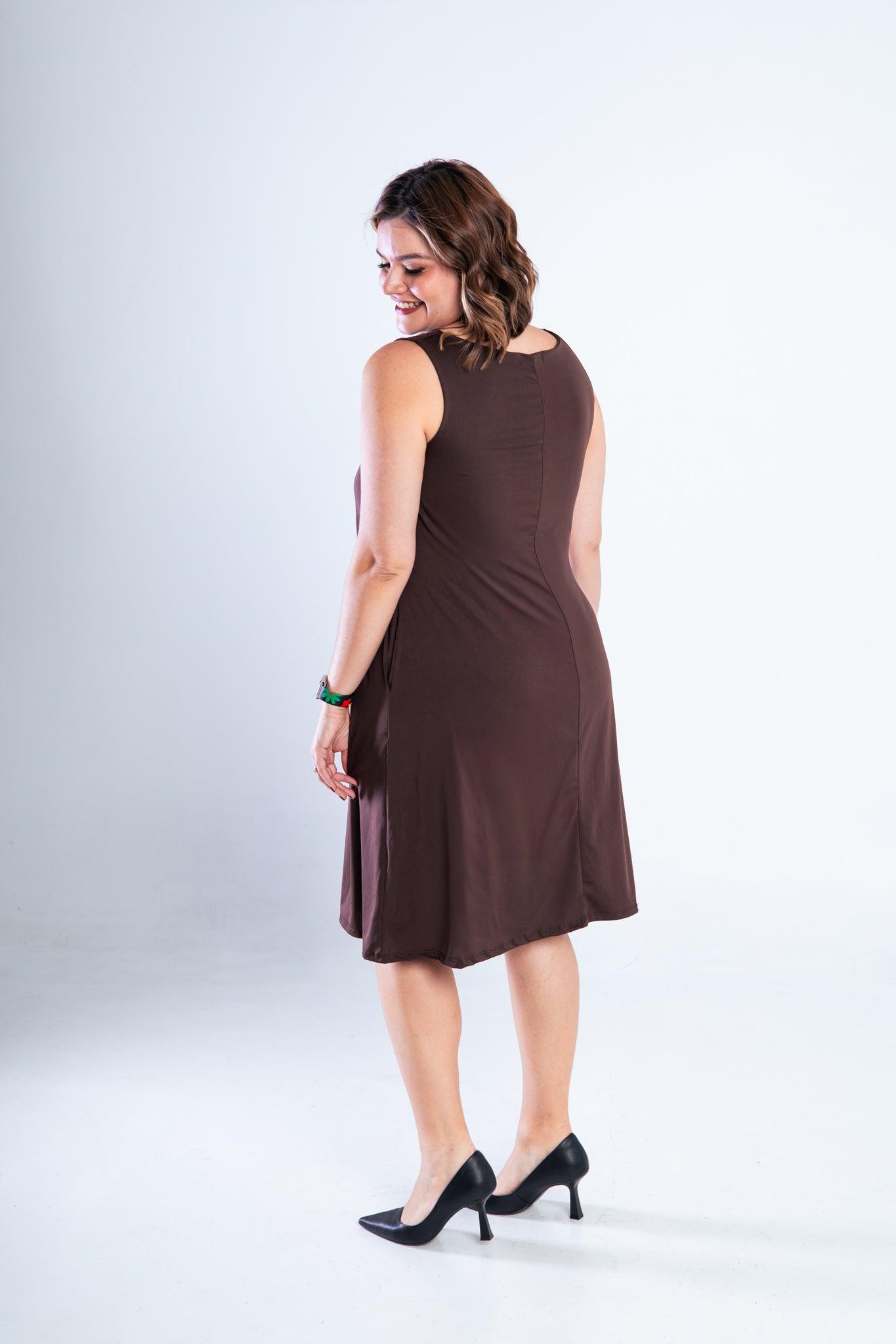 Vestido Sofia - Malha Confort Regata Midi - Bazar Online