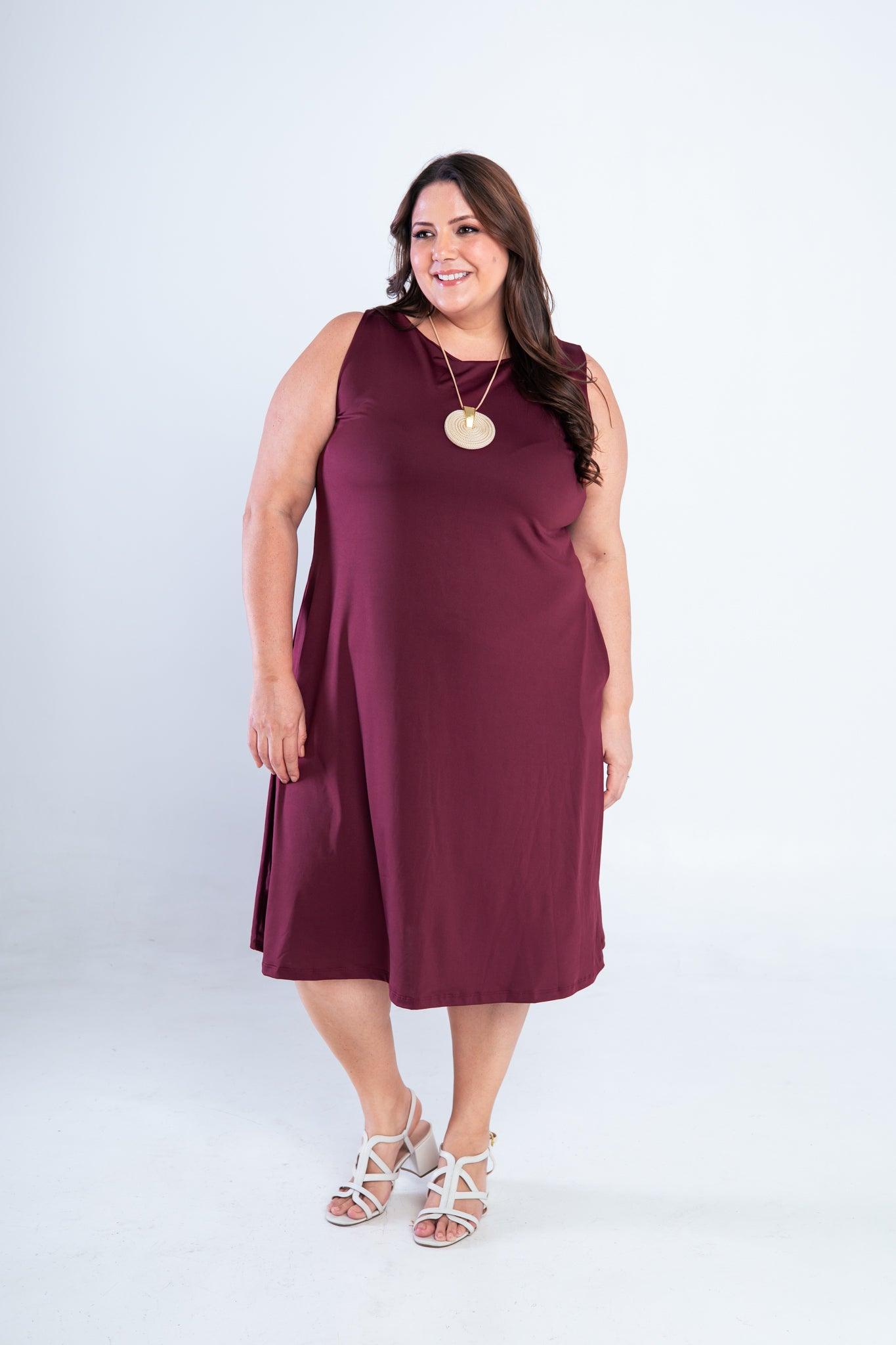 Vestido Sofia - Malha Confort Regata Midi - Bazar Online