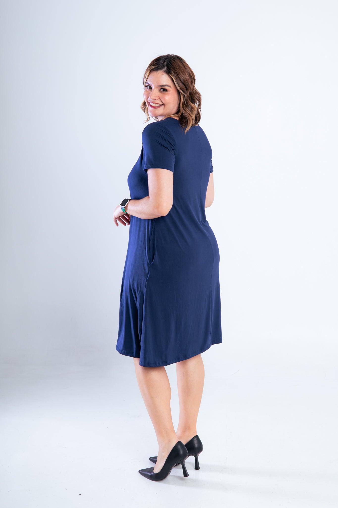 Vestido Sara - Malha Confort Midi com Manga - Bazar Online