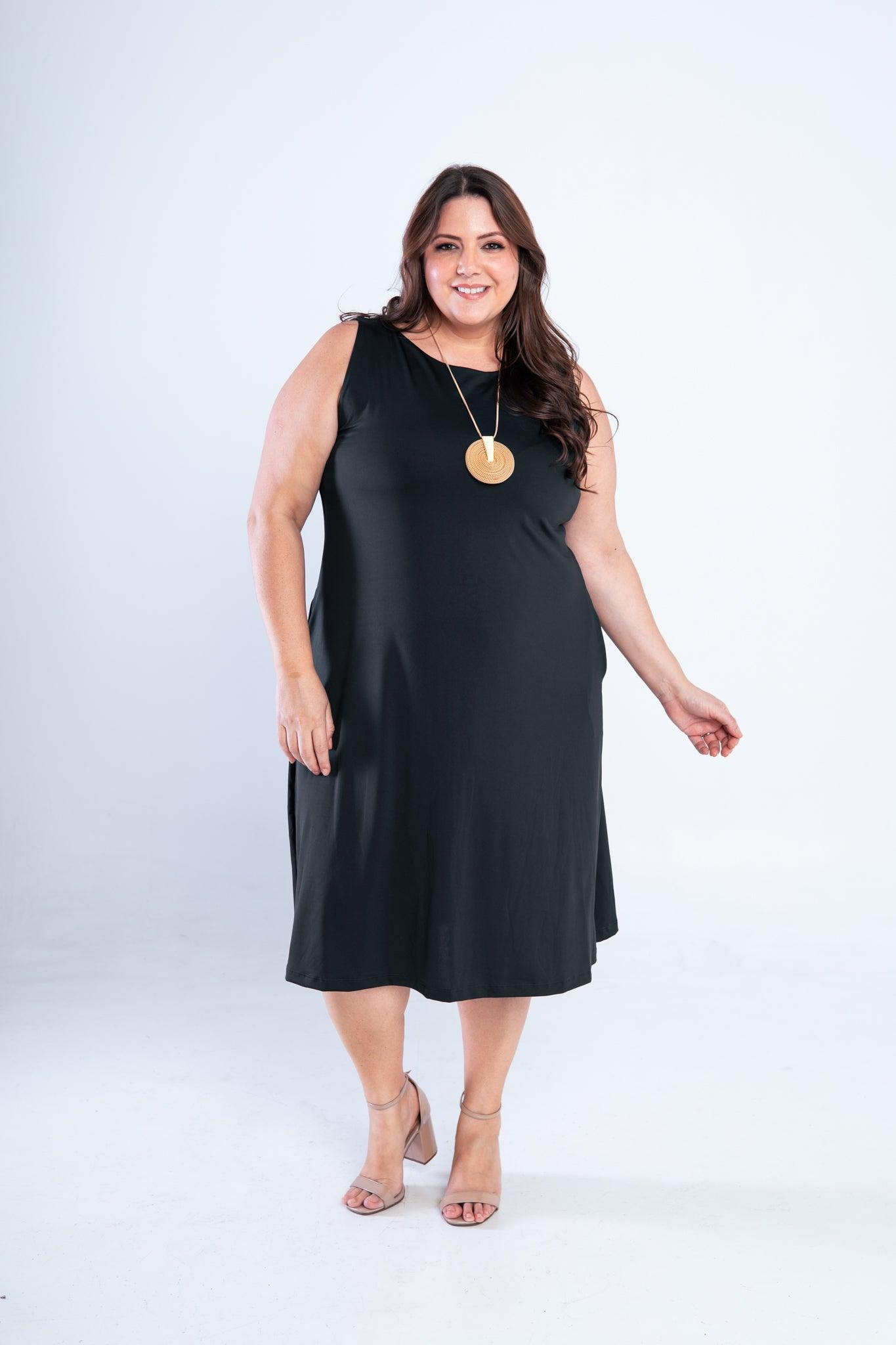 Vestido Sofia - Malha Confort Regata Midi - Bazar Online