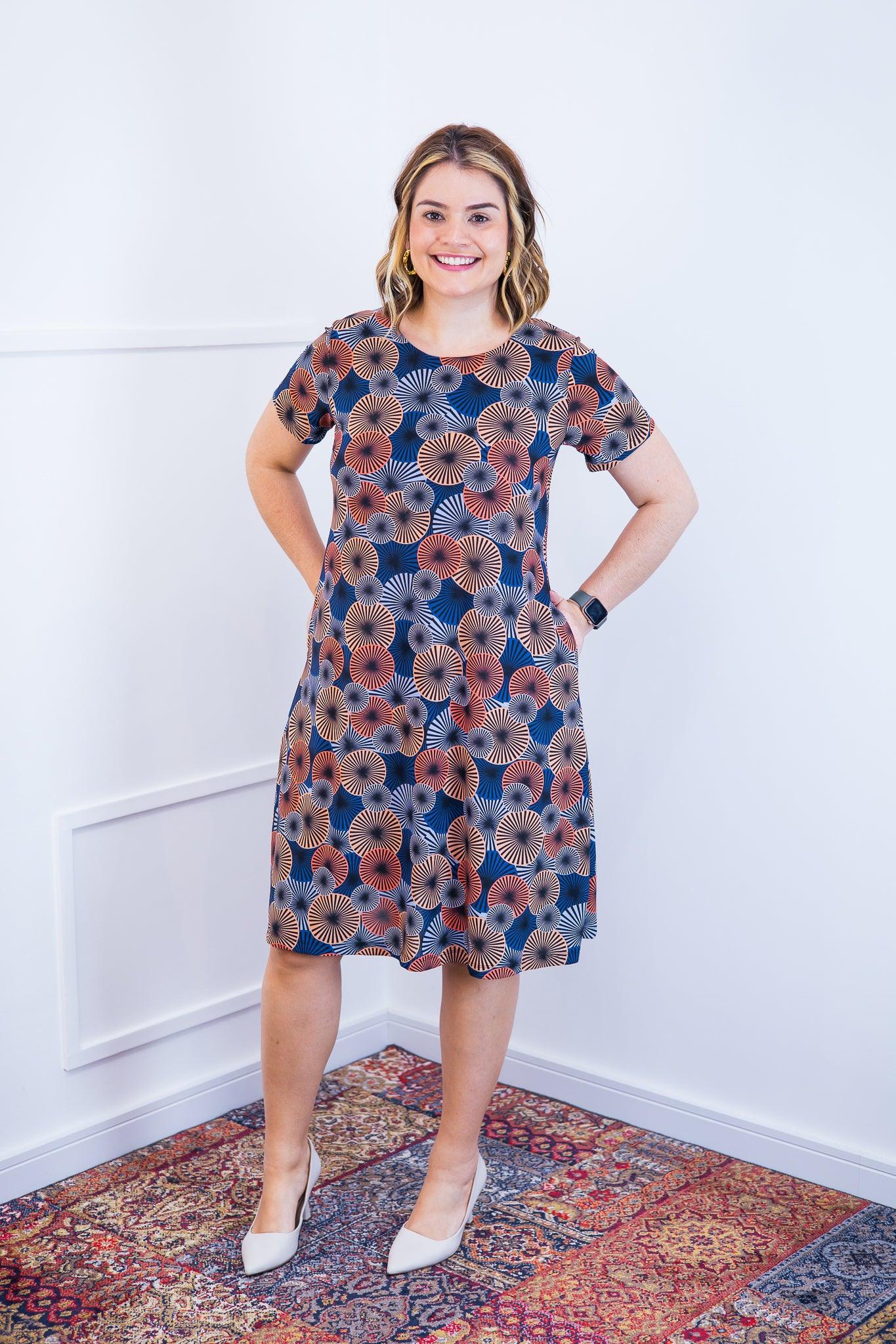 Vestido Sara - Malha Confort Midi com Manga - Bazar Online